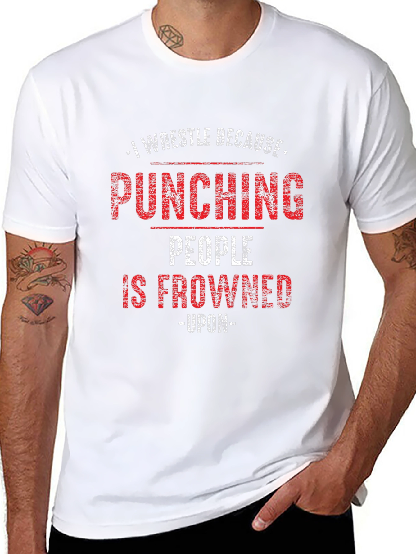 I Wrestle Because Punching People Is Frowned Upon T-Shirt