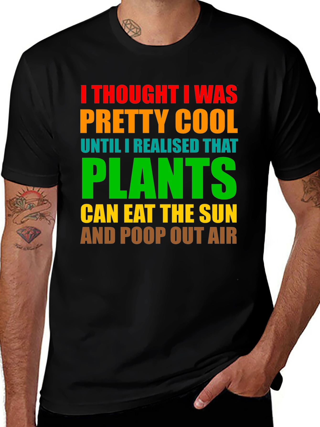 Plants Eat Sun Funny T-Shirt Cool Graphic Tee