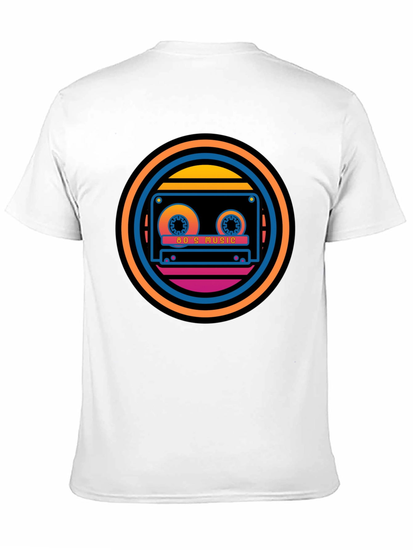 Retro 80s Music Cassette Graphic Tee - Black