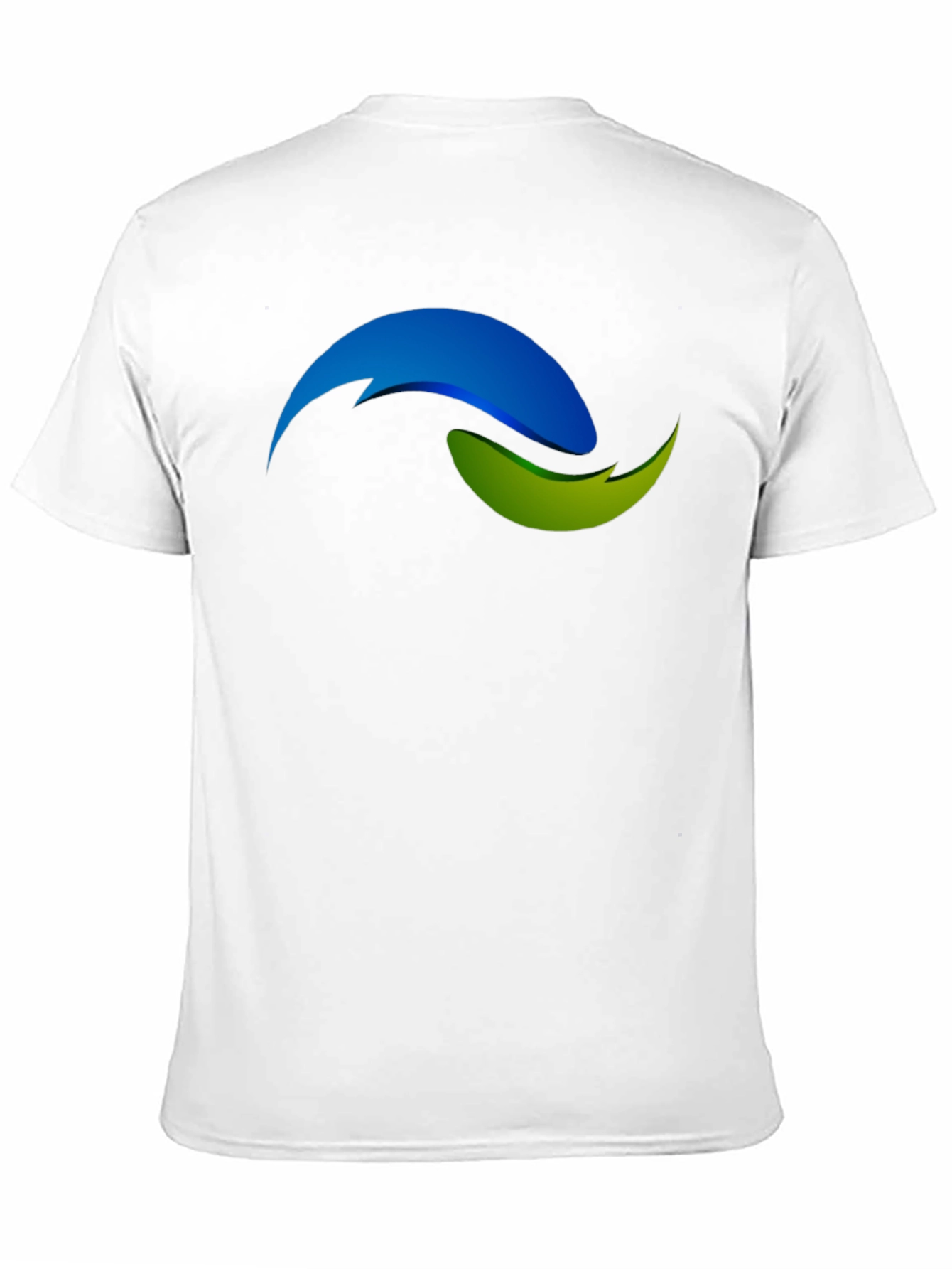 Black T-Shirt with Abstract Blue and Green Design