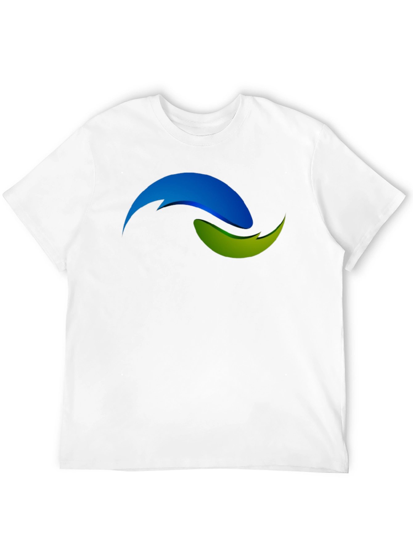Black T-Shirt with Abstract Blue and Green Design