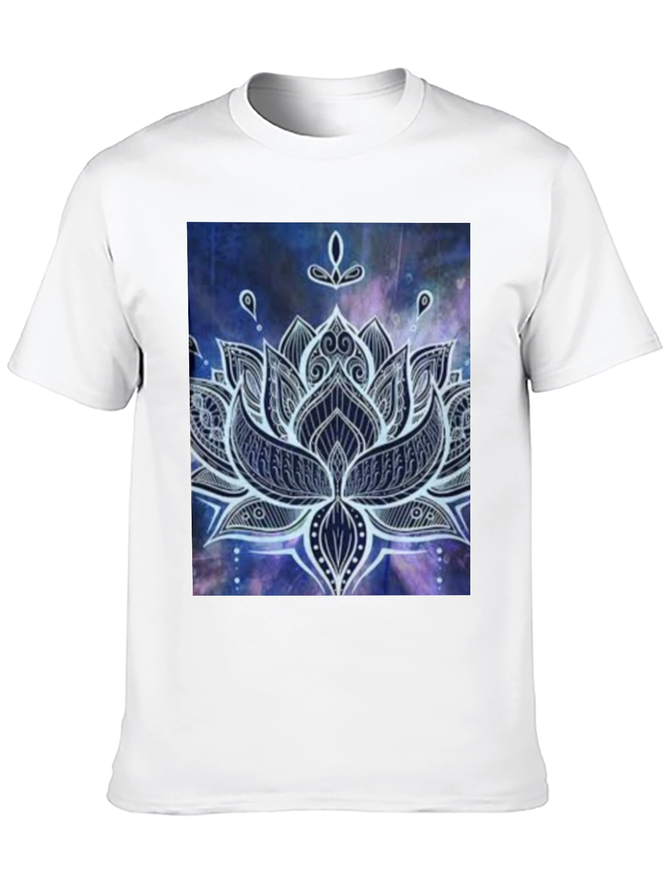 Lotus Mandala Graphic Print Black T-Shirt