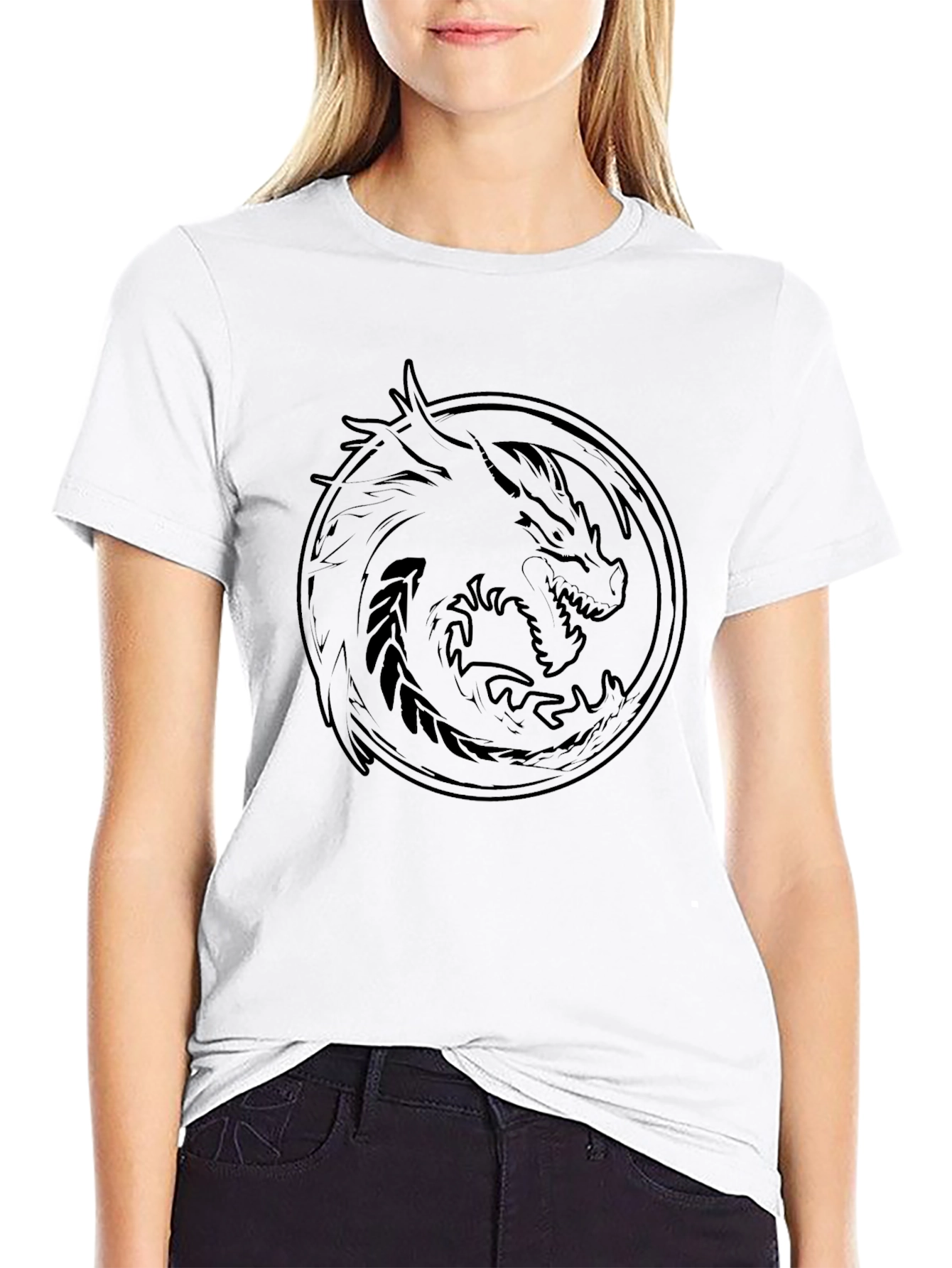 Dragon Circle Graphic Tee - Mens Black T-Shirt