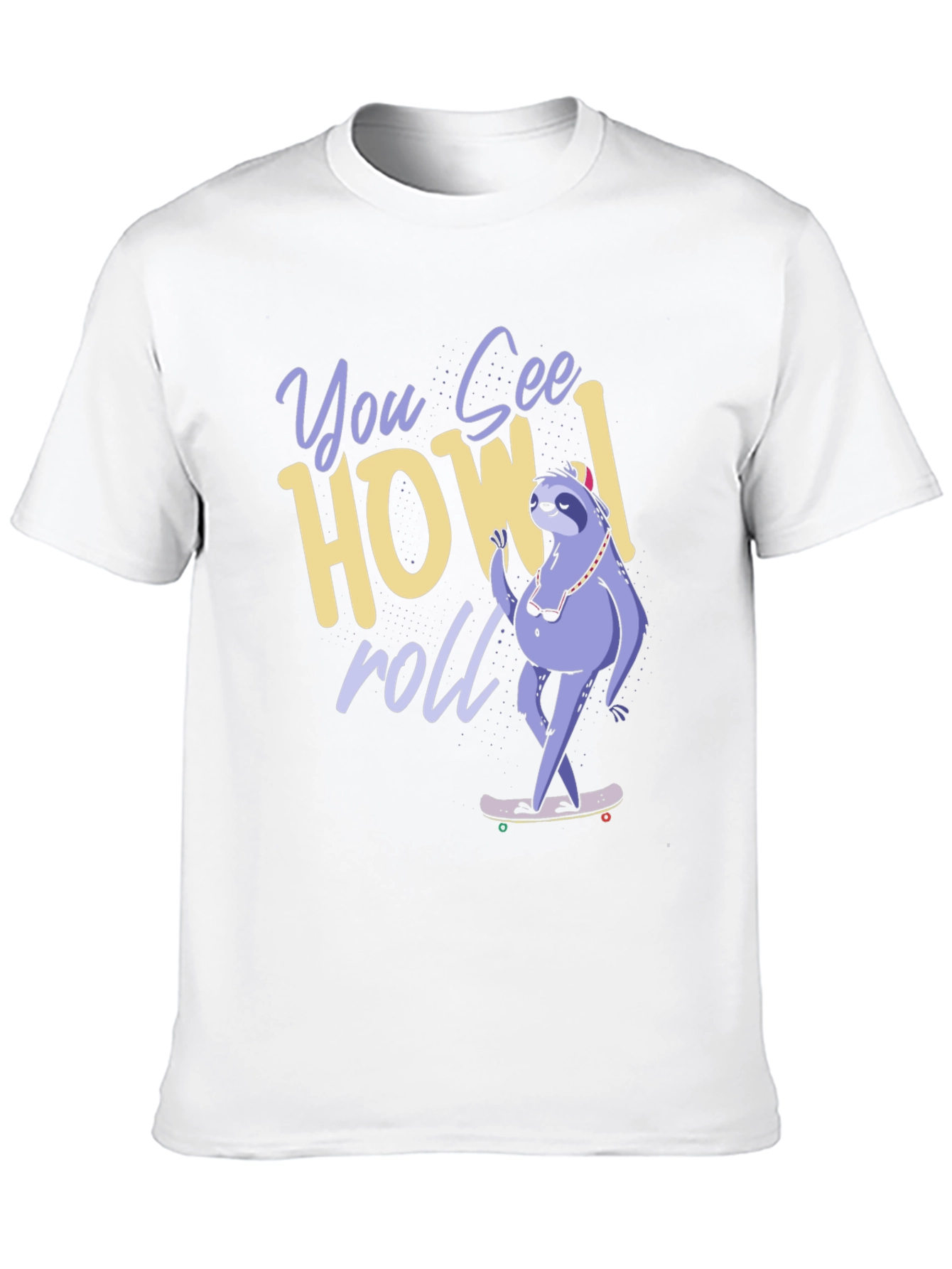 Sloth Skateboard T-Shirt - How I Roll Graphic Tee