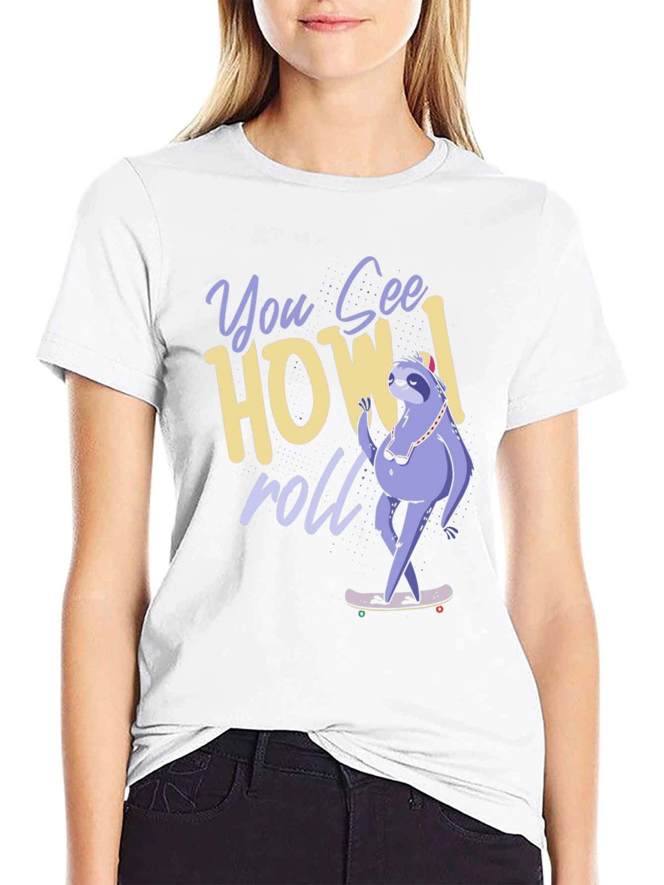 Sloth Skateboard T-Shirt - How I Roll Graphic Tee
