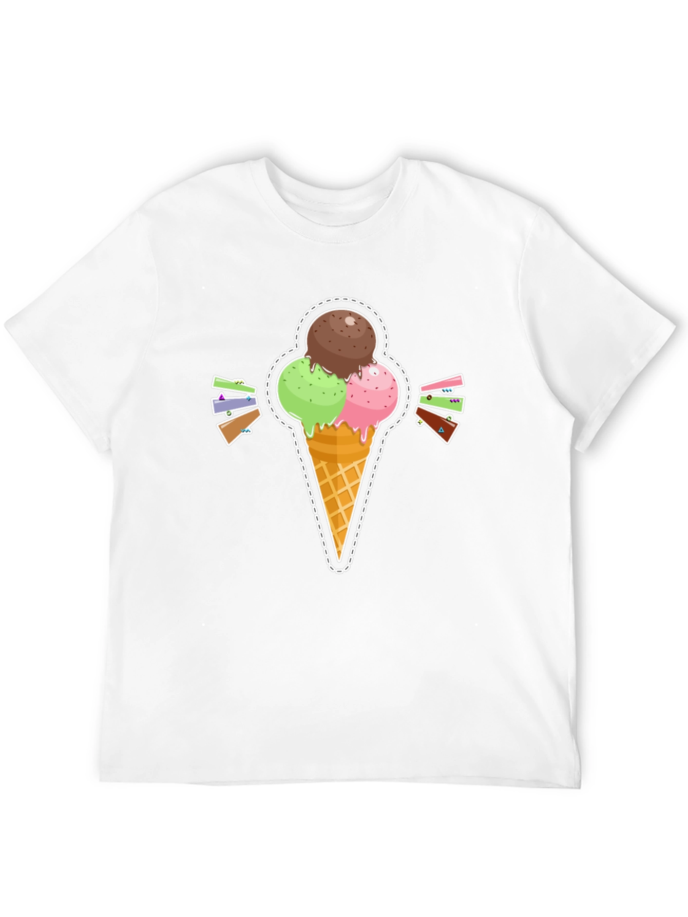 Ice Cream Cone Graphic Tee - Stylish Summer Shirt