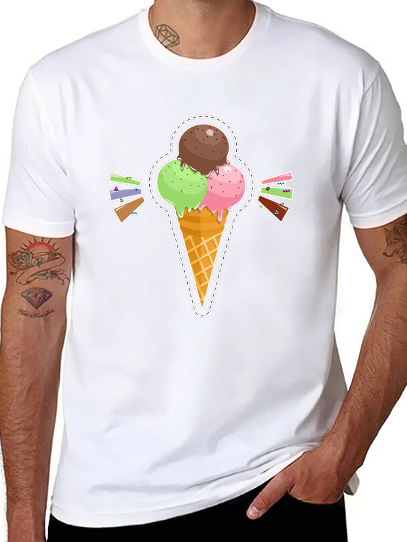 Ice Cream Cone Graphic Tee - Stylish Summer Shirt