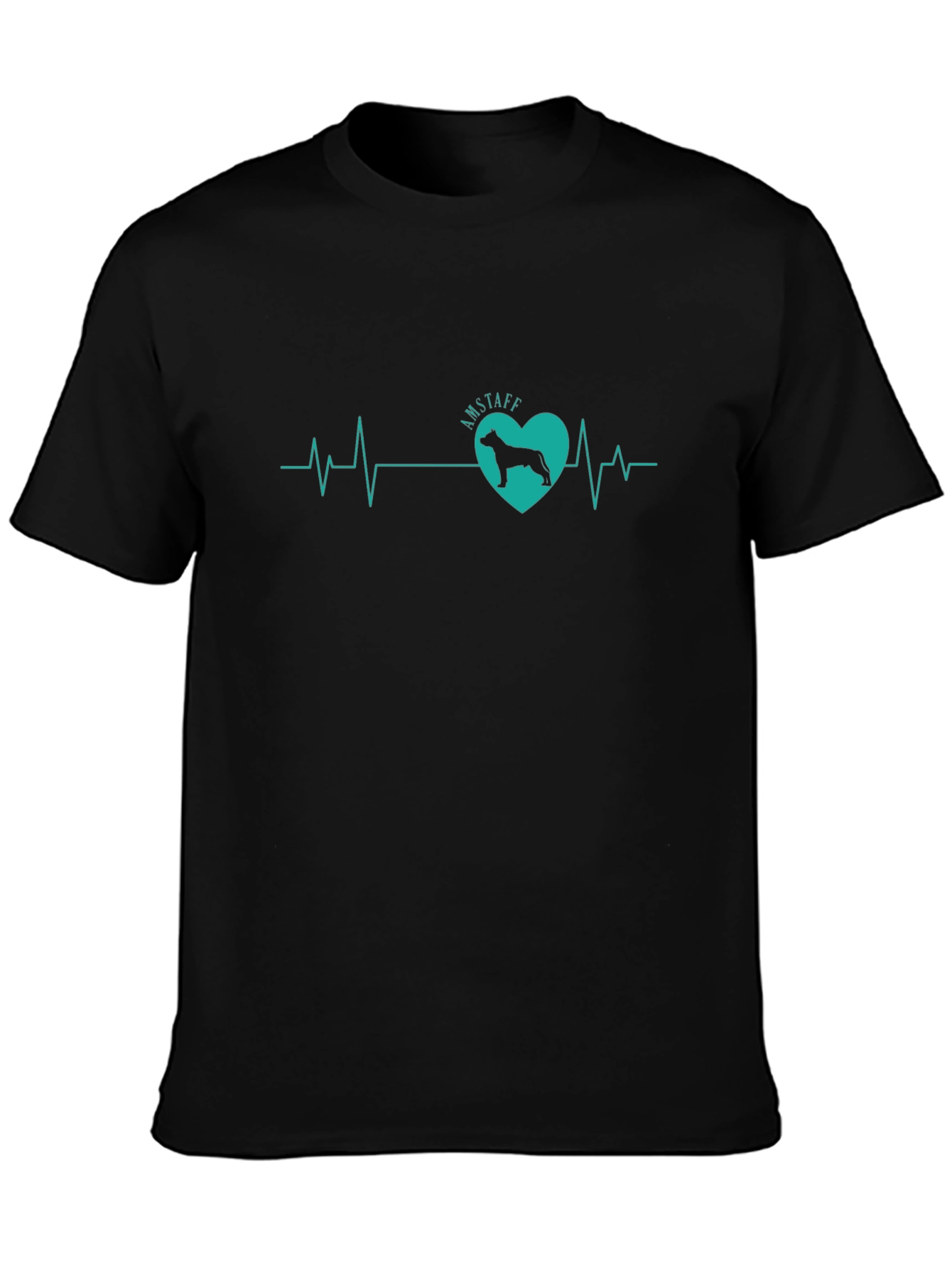 Amstaff Dog Heartbeat T-Shirt