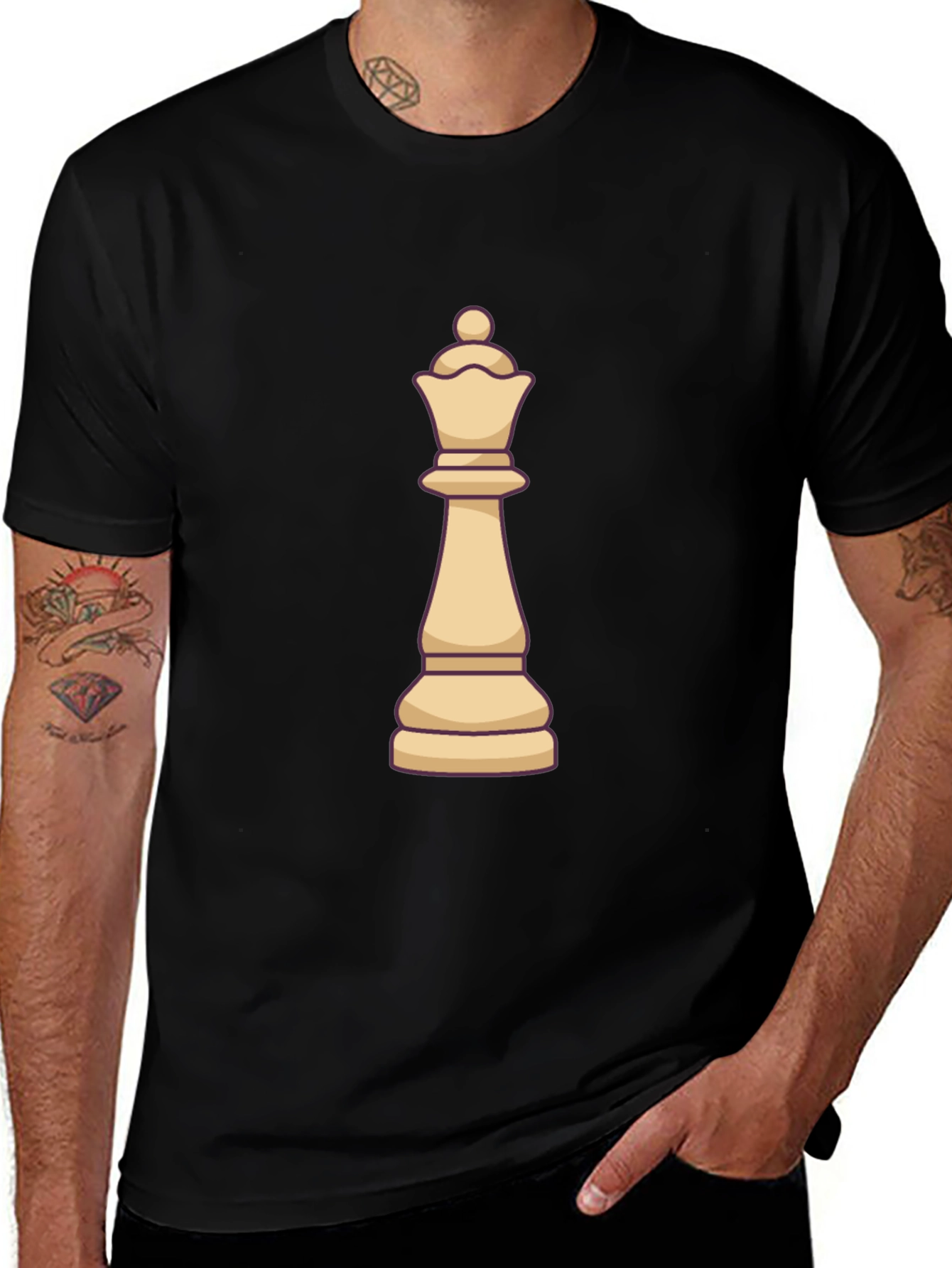 Chess Queen Graphic Tee - Black