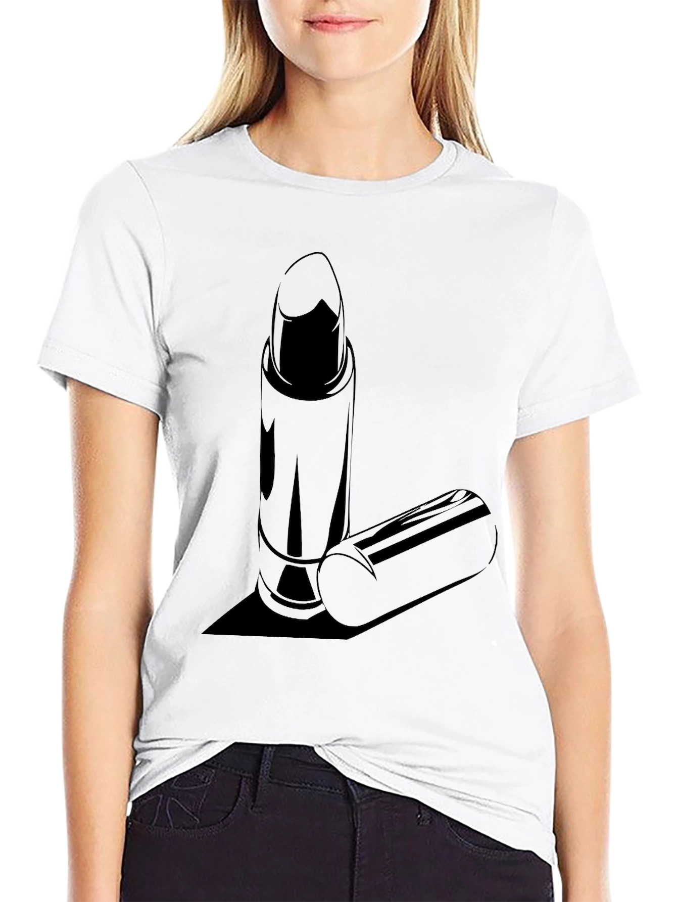 Lipstick Graphic T-Shirt - Stylish Black Tee