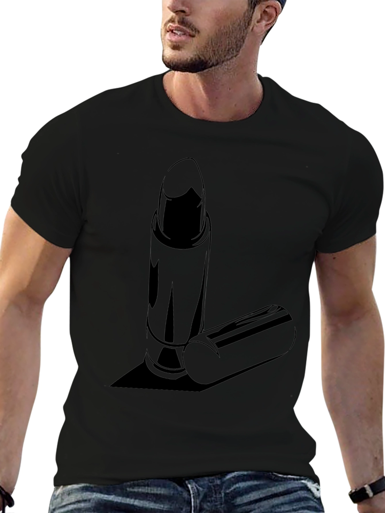 Lipstick Graphic T-Shirt - Stylish Black Tee
