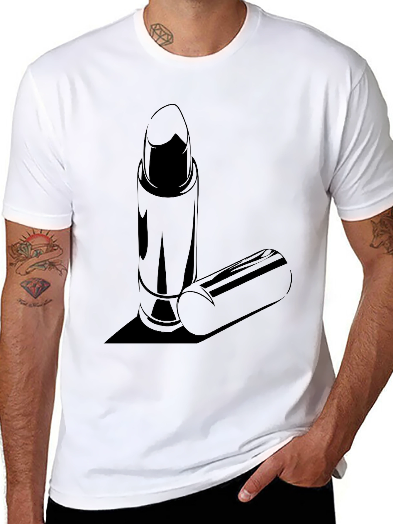 Lipstick Graphic T-Shirt - Stylish Black Tee