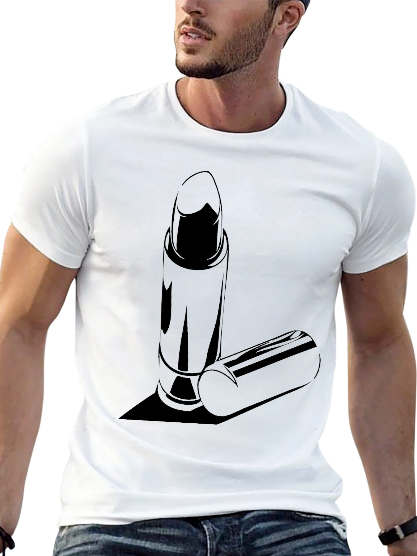 Lipstick Graphic T-Shirt - Stylish Black Tee