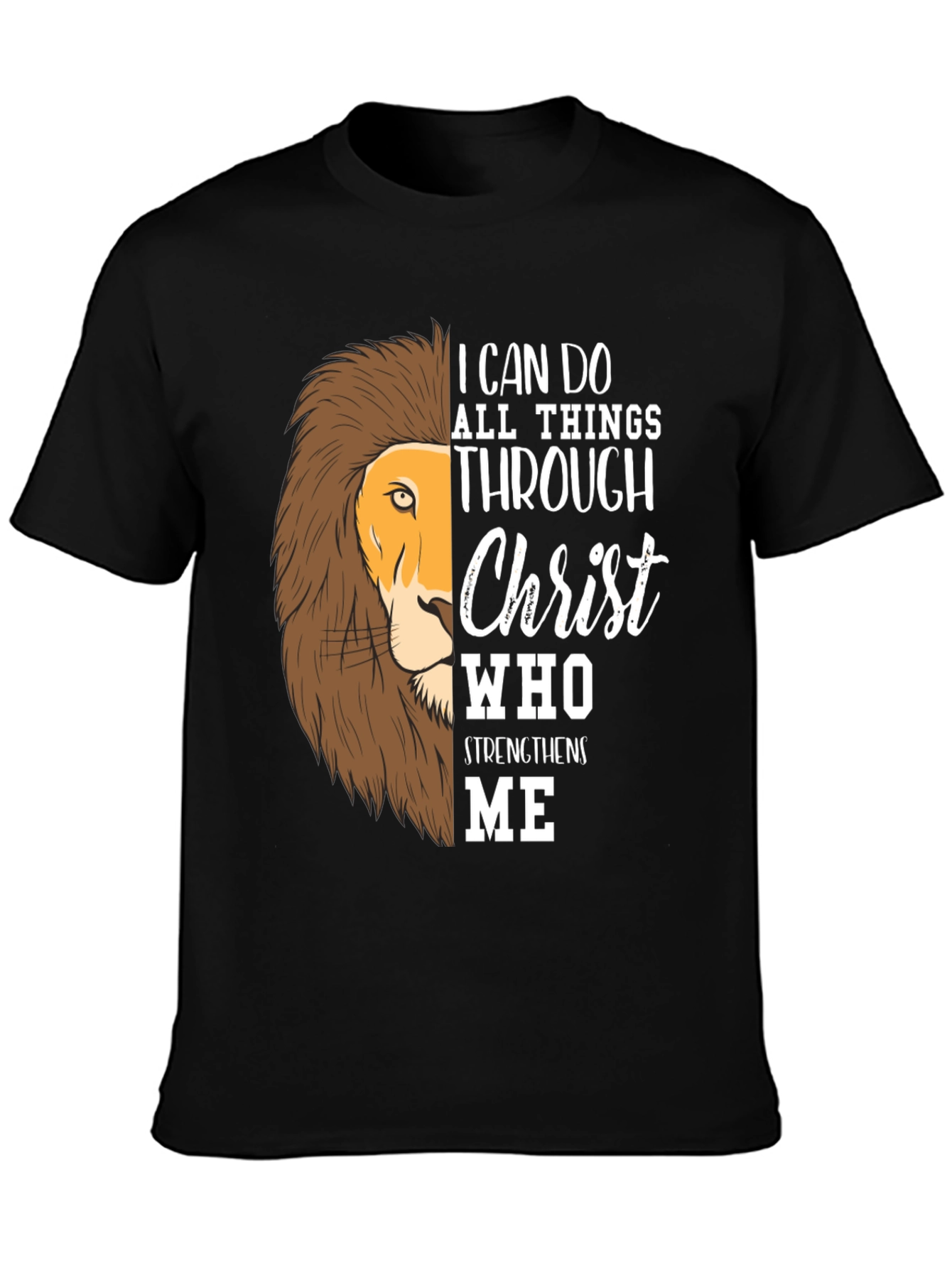 Lion Christ Graphic T-Shirt - Strength and Faith