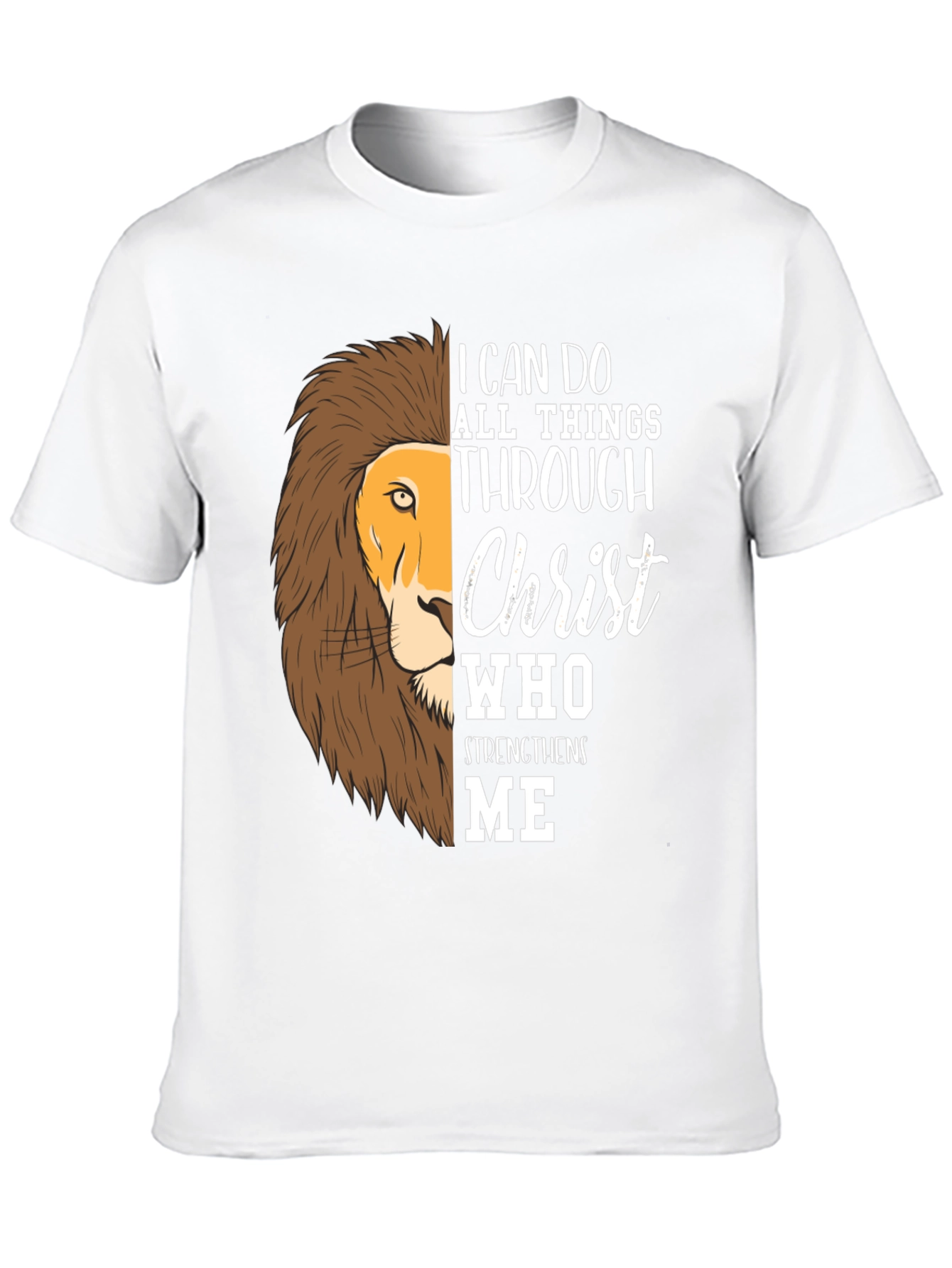 Lion Christ Graphic T-Shirt - Strength and Faith