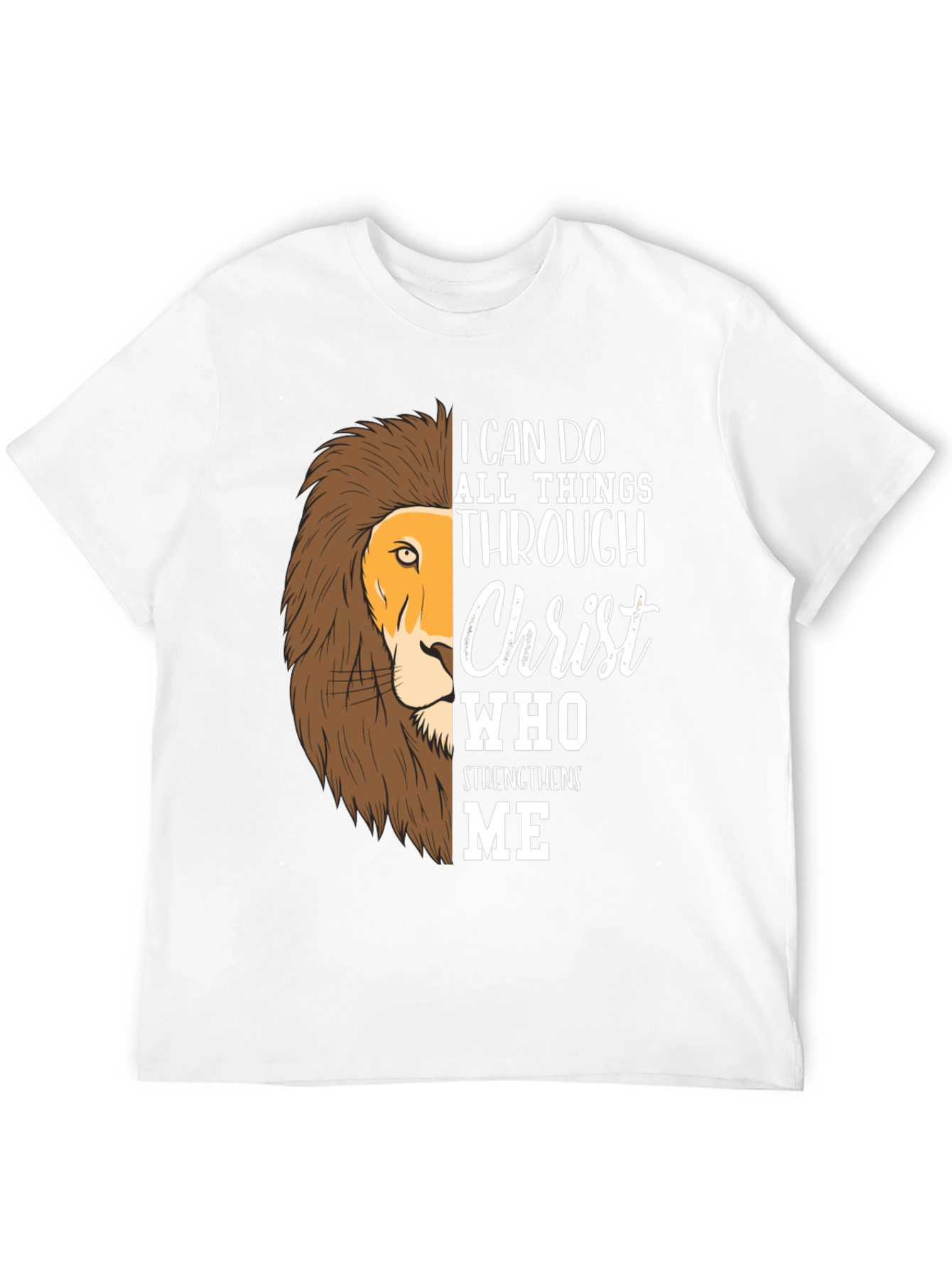 Lion Christ Graphic T-Shirt - Strength and Faith