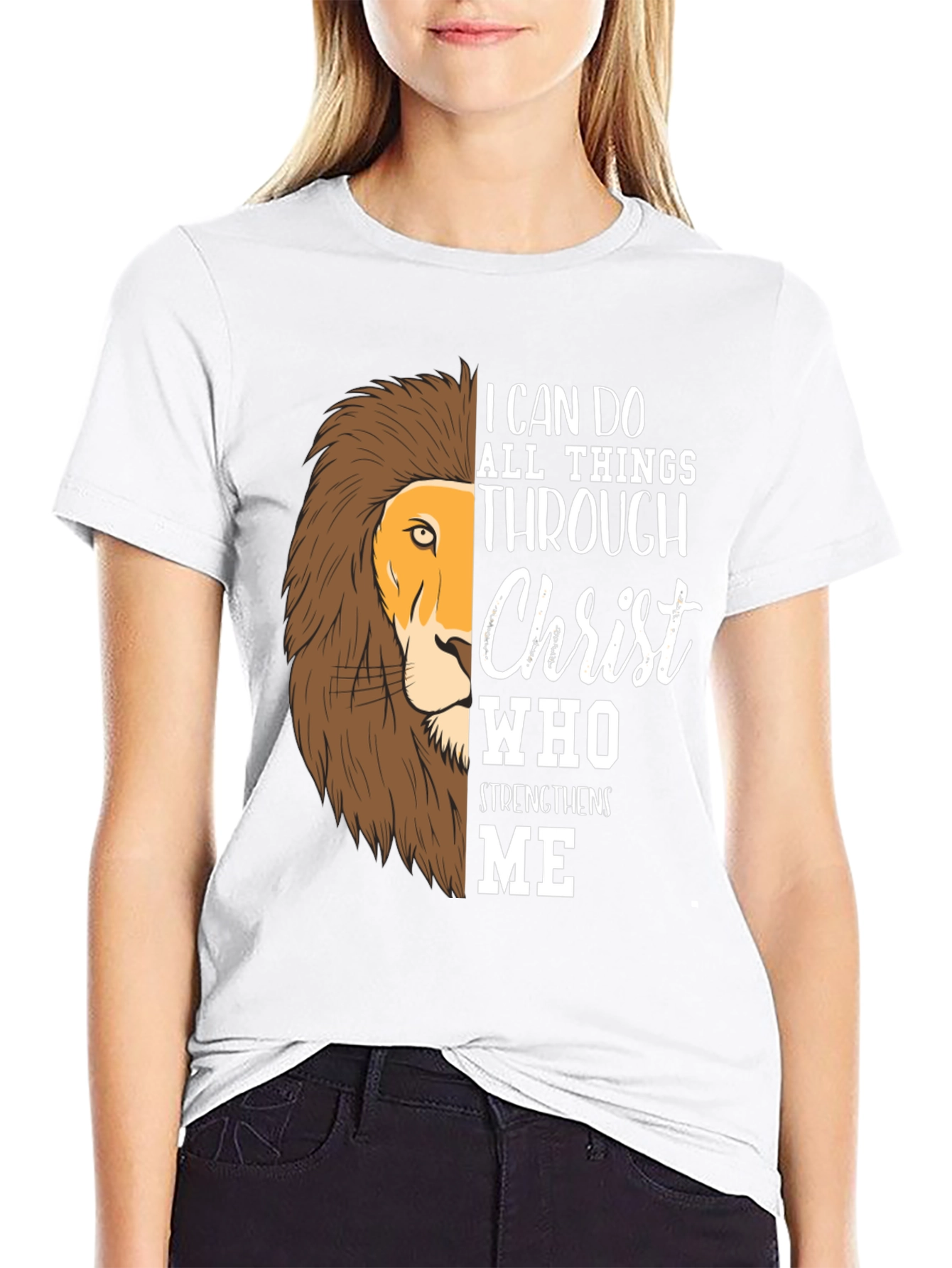 Lion Christ Graphic T-Shirt - Strength and Faith