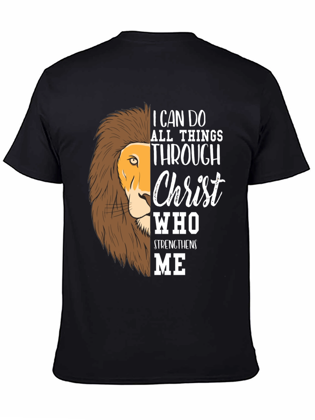 Lion Christ Graphic T-Shirt - Strength and Faith