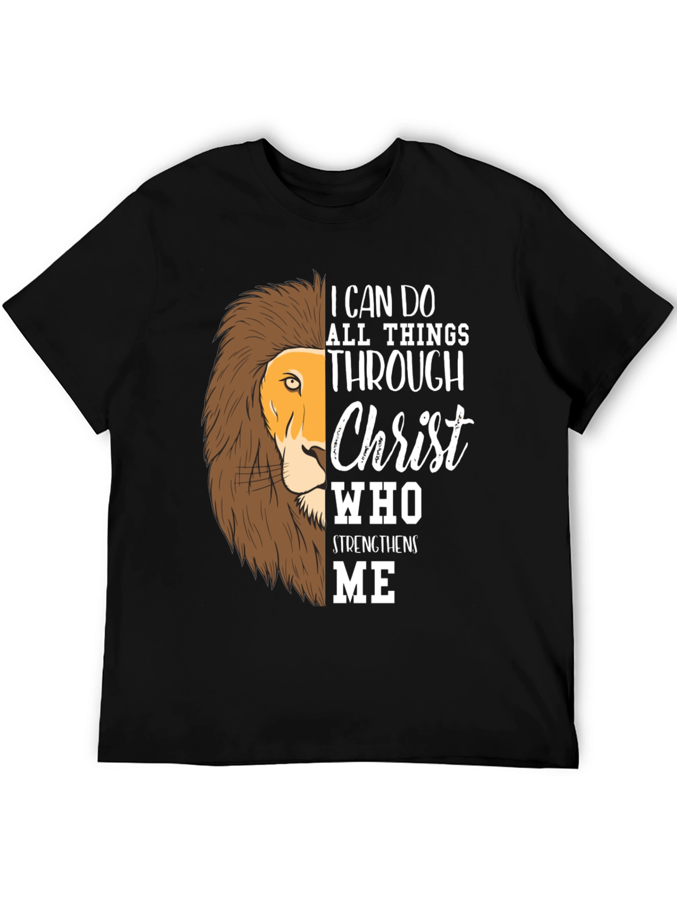 Lion Christ Graphic T-Shirt - Strength and Faith