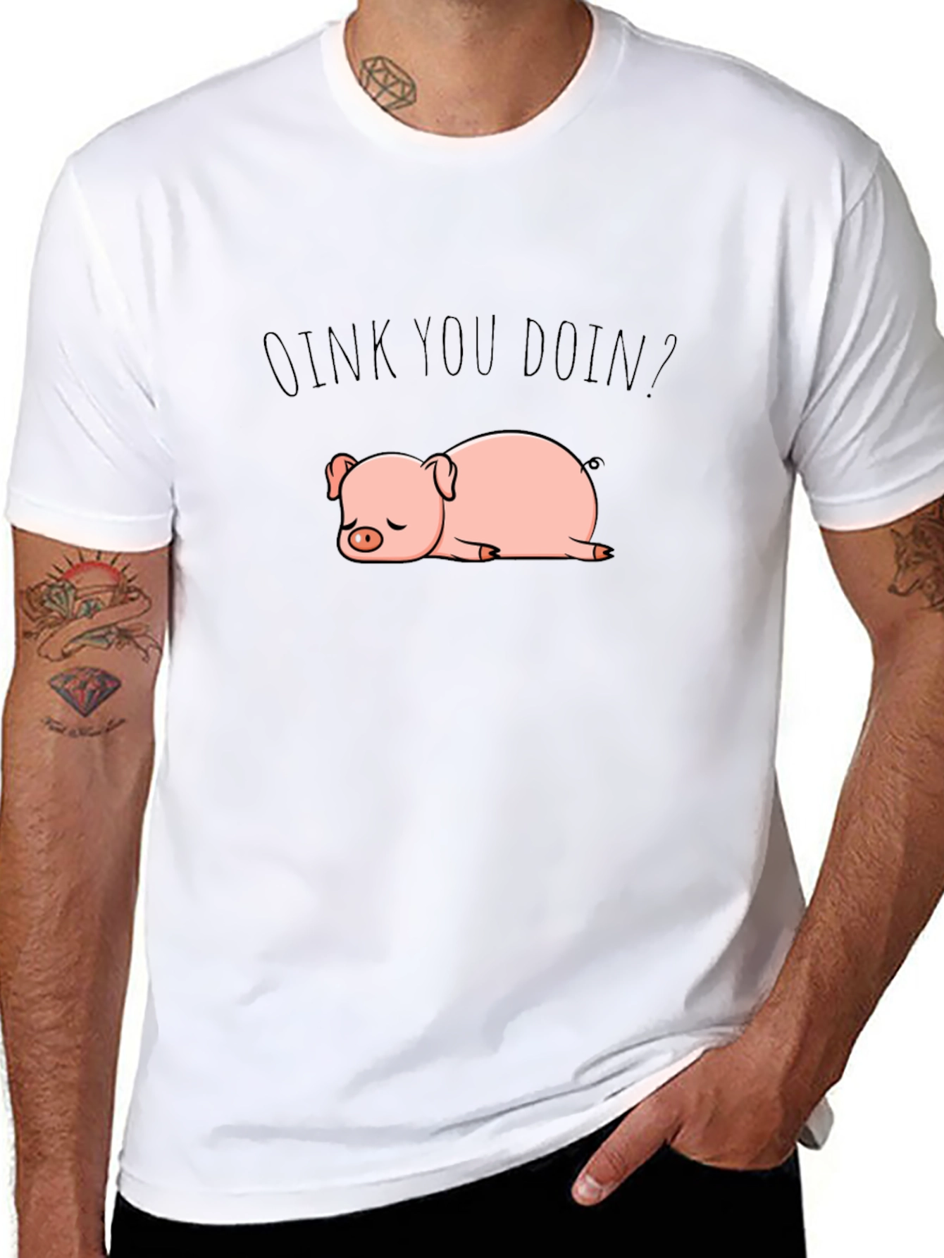 OINK YOU DOIN? Pig Graphic Tee - Relaxed Fit