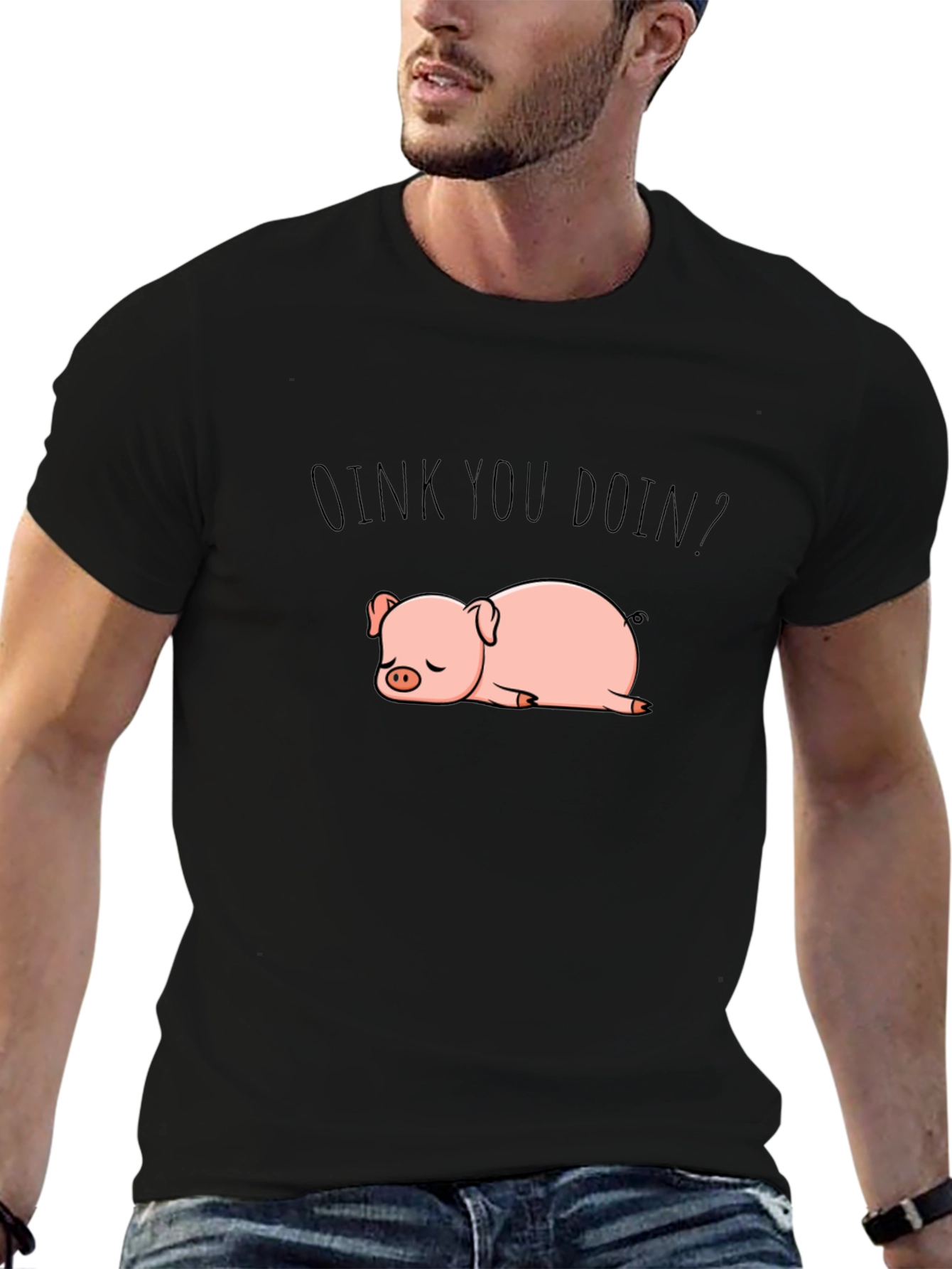 OINK YOU DOIN? Pig Graphic Tee - Relaxed Fit