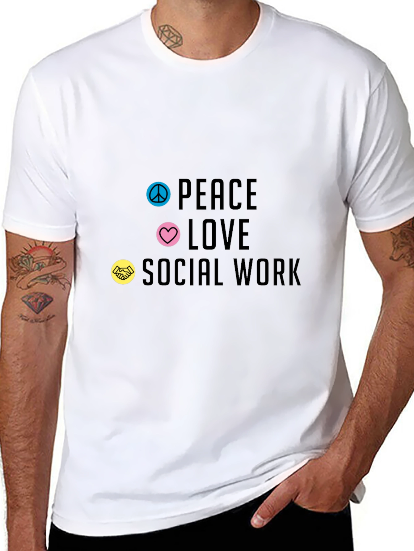 Peace Love Social Work Graphic Tee