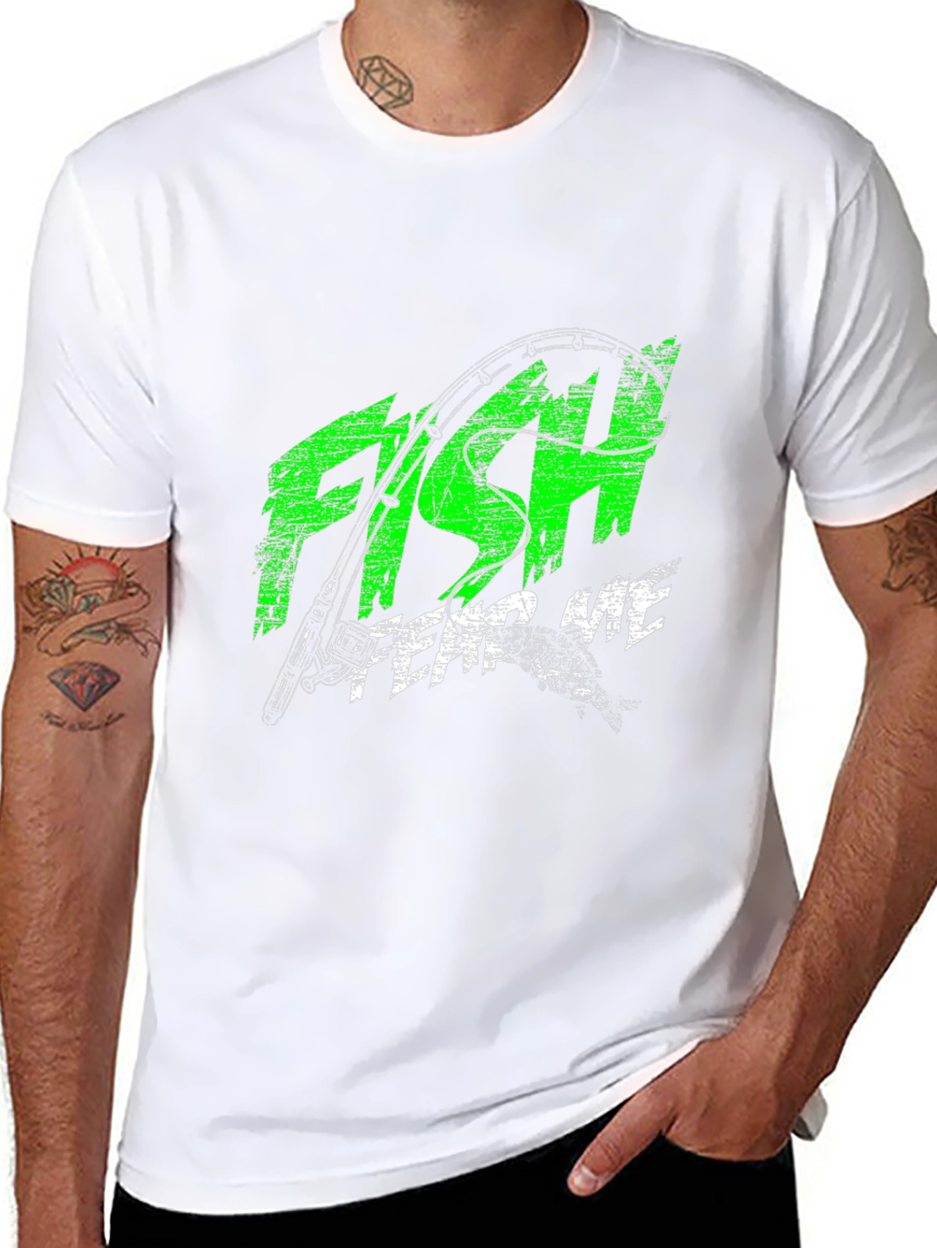 Mens Black Fish Fear Me Graphic Tee