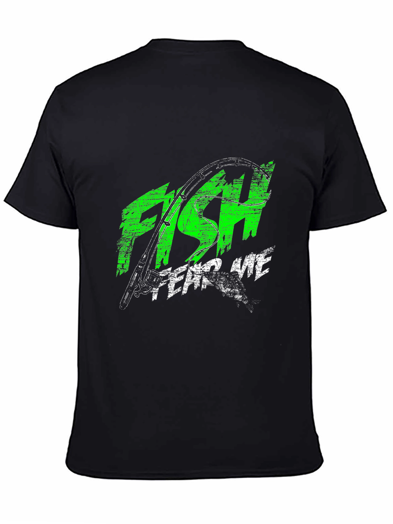 Mens Black Fish Fear Me Graphic Tee