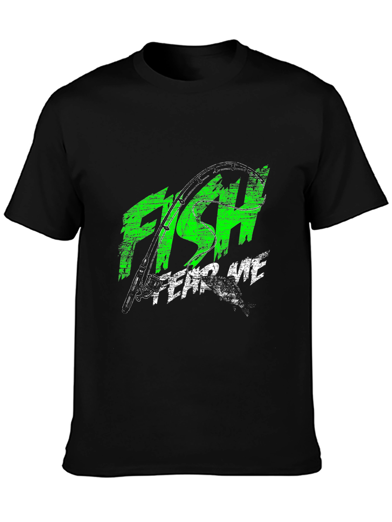 Mens Black Fish Fear Me Graphic Tee