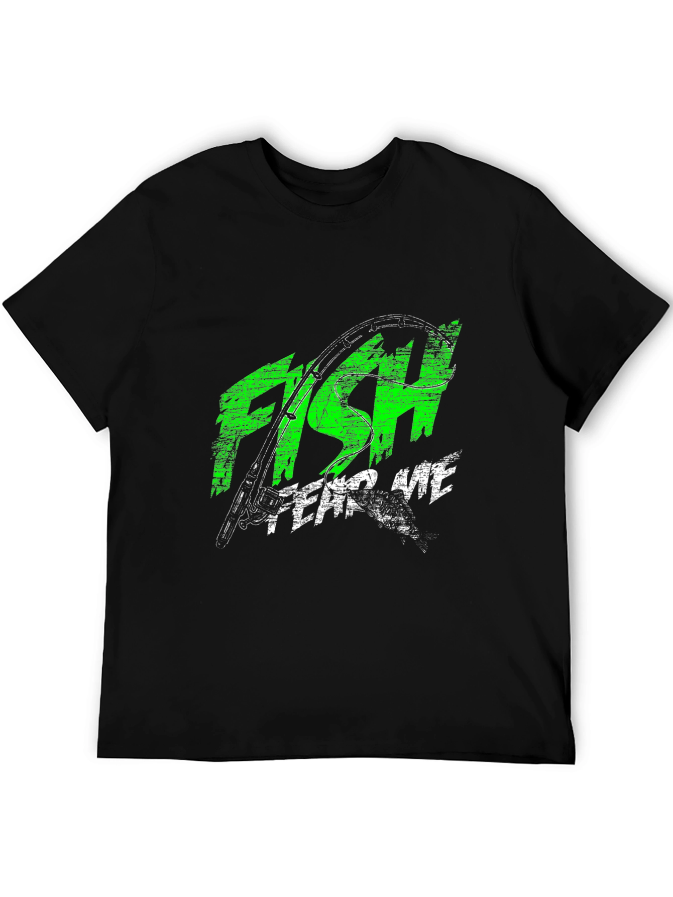Mens Black Fish Fear Me Graphic Tee