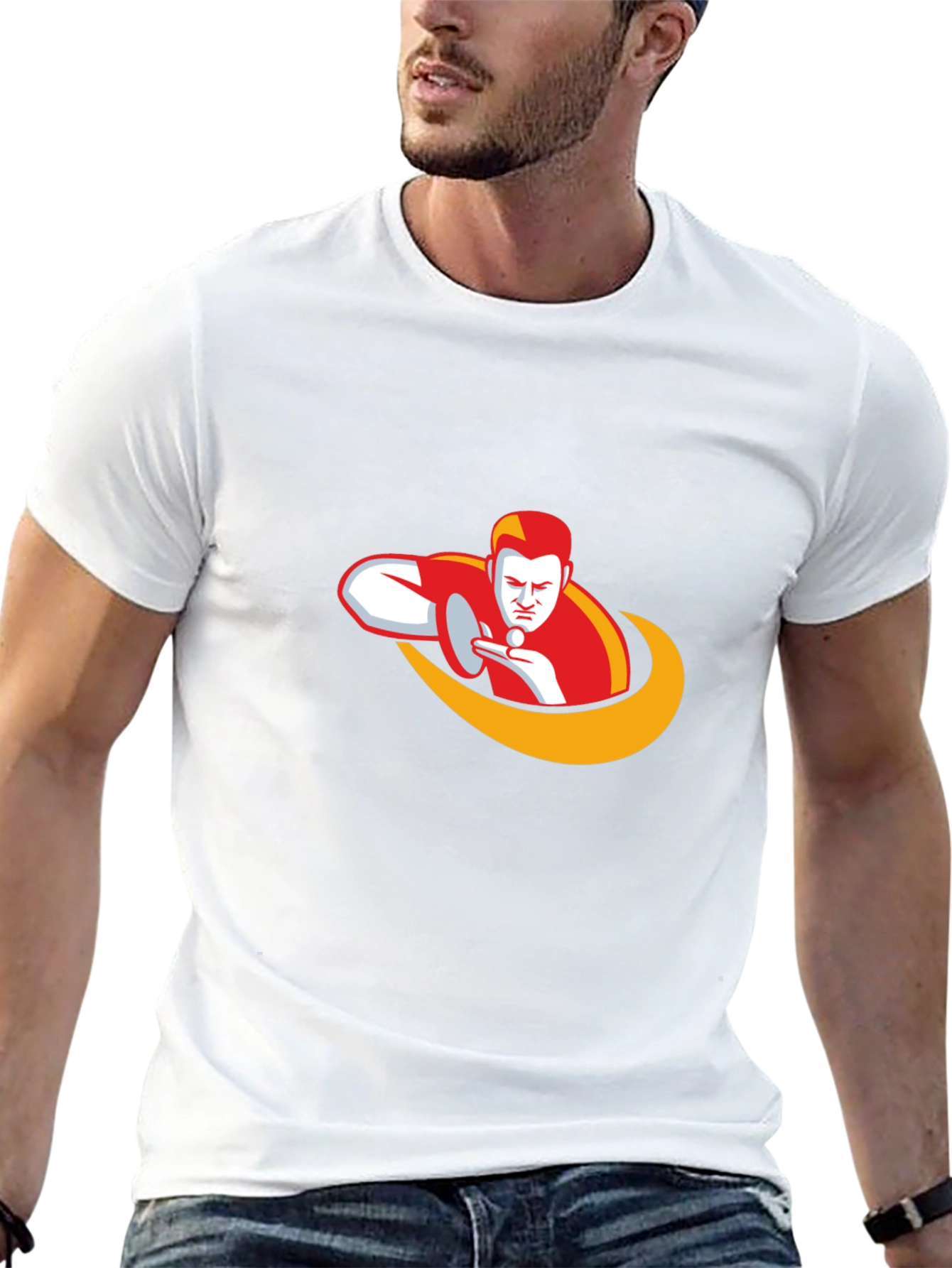 Ping Pong Player Graphic Tee - Black