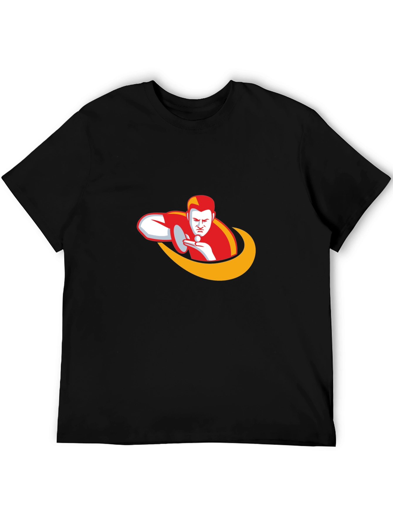 Ping Pong Player Graphic Tee - Black