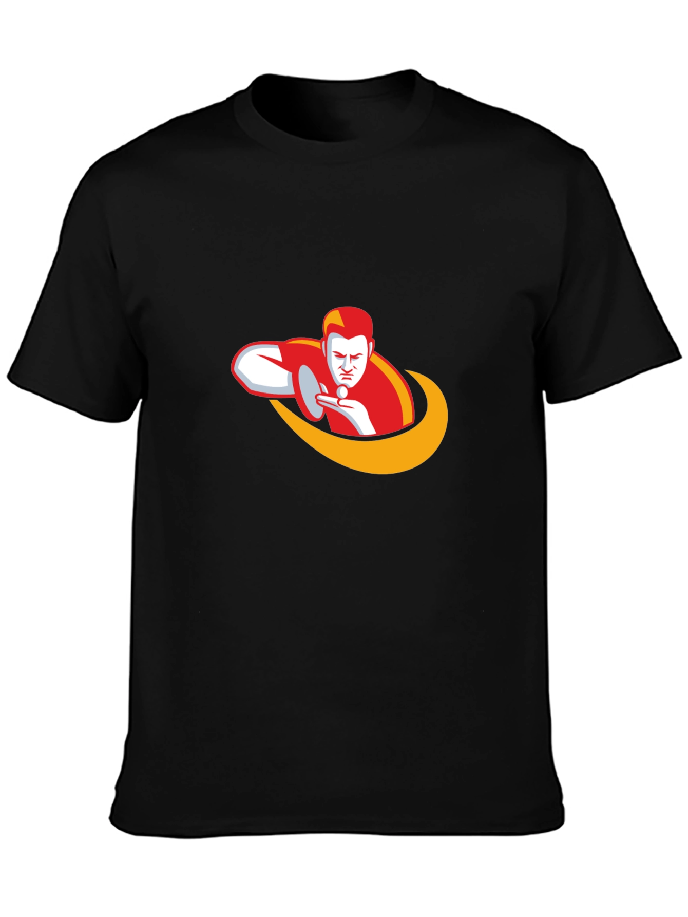 Ping Pong Player Graphic Tee - Black