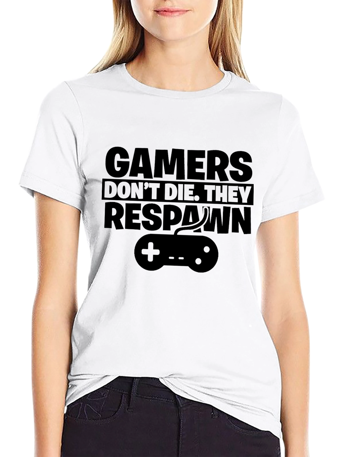 Gamers Dont Die They Respawn Black T-Shirt