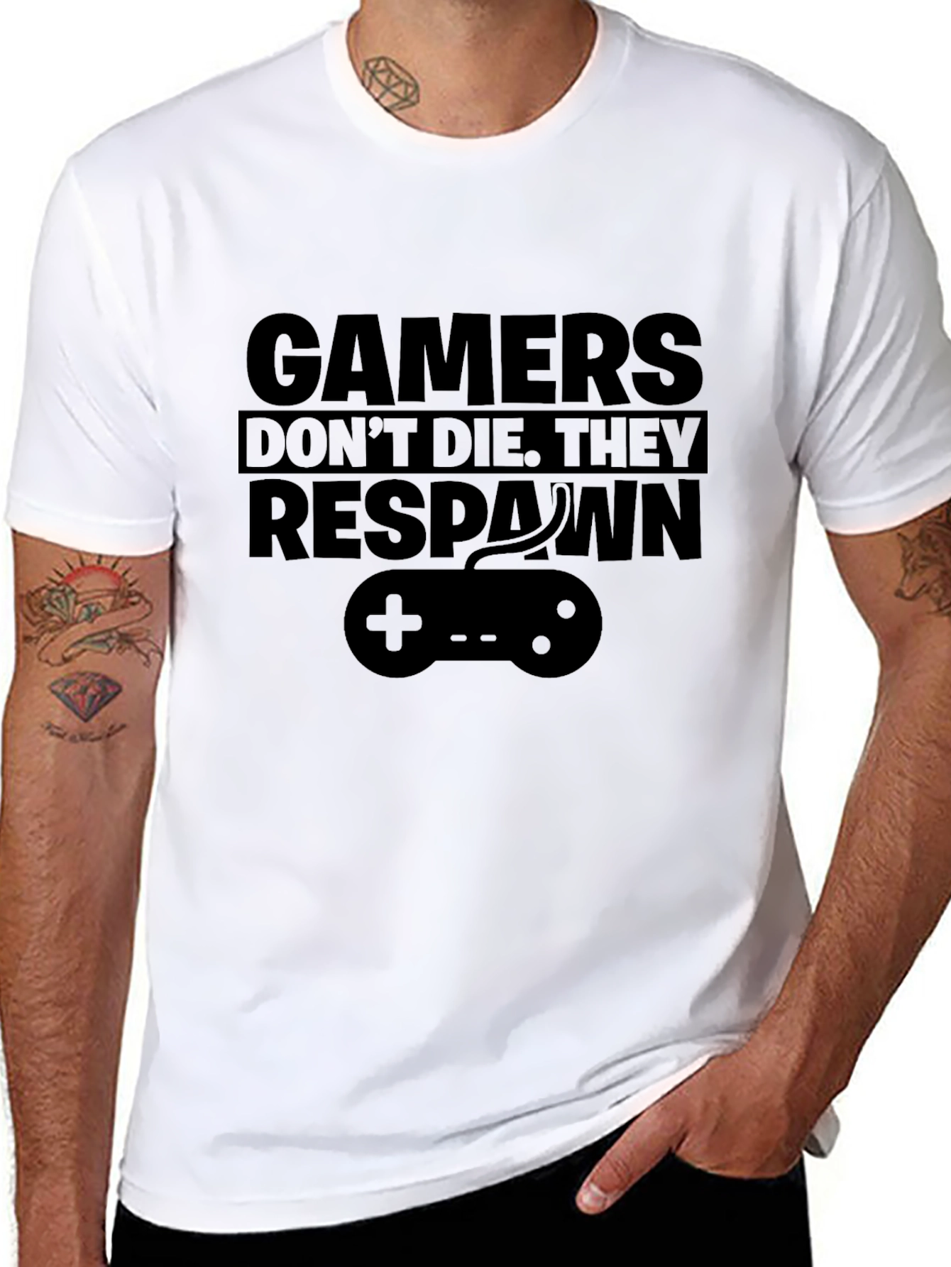 Gamers Dont Die They Respawn Black T-Shirt