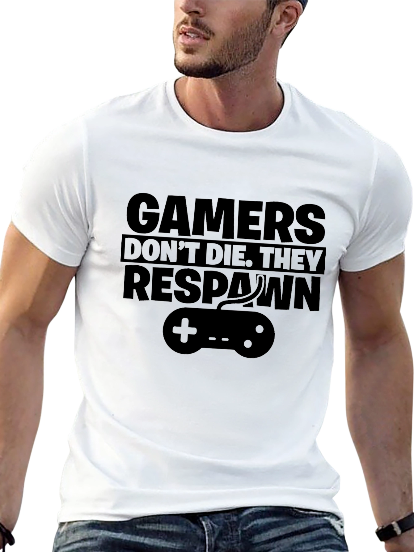 Gamers Dont Die They Respawn Black T-Shirt