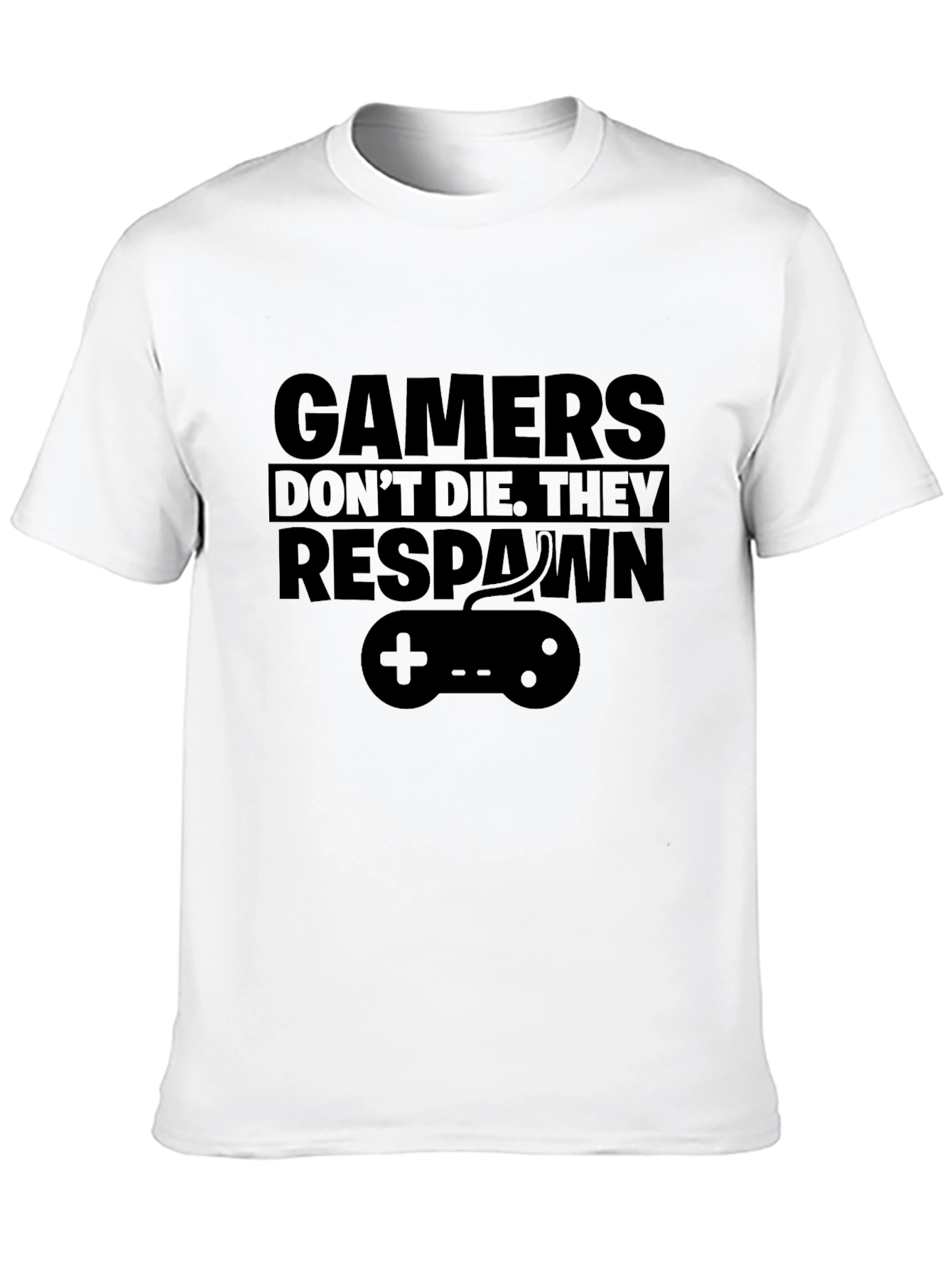 Gamers Dont Die They Respawn Black T-Shirt