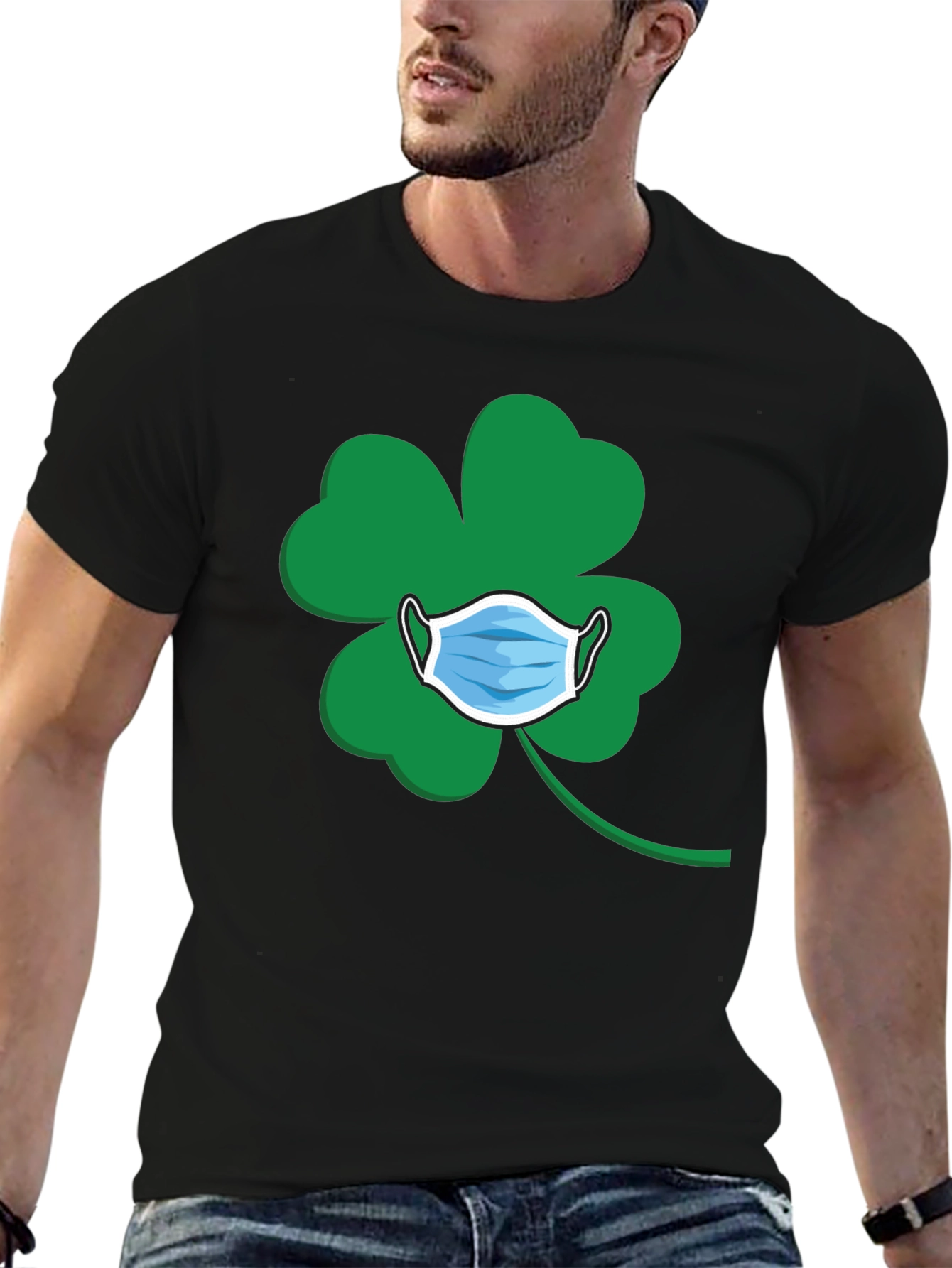 St. Patricks Day Mask Clover T-Shirt