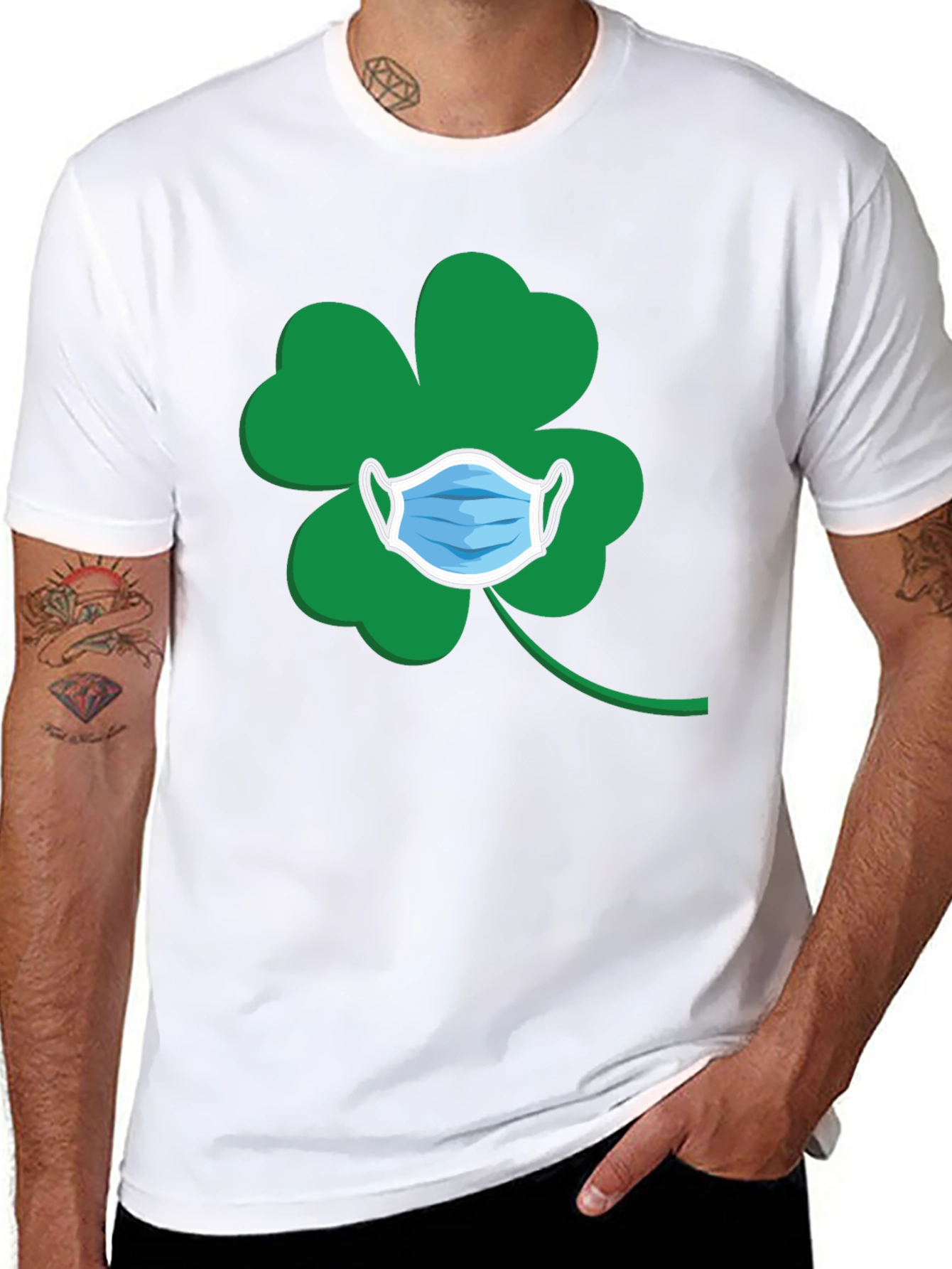 St. Patricks Day Mask Clover T-Shirt