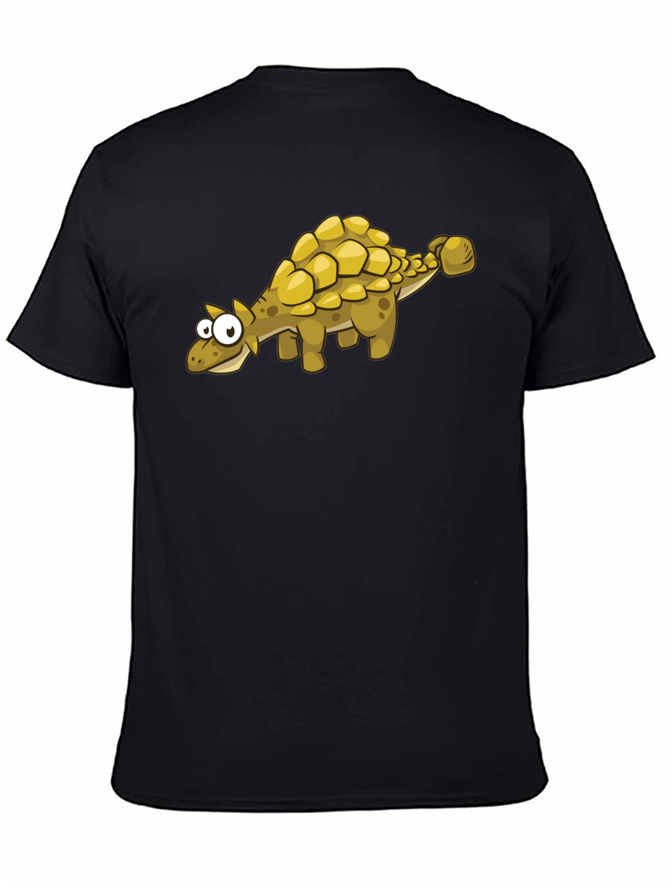 Cartoon Ankylosaurus T-Shirt - Black Dinosaur Tee