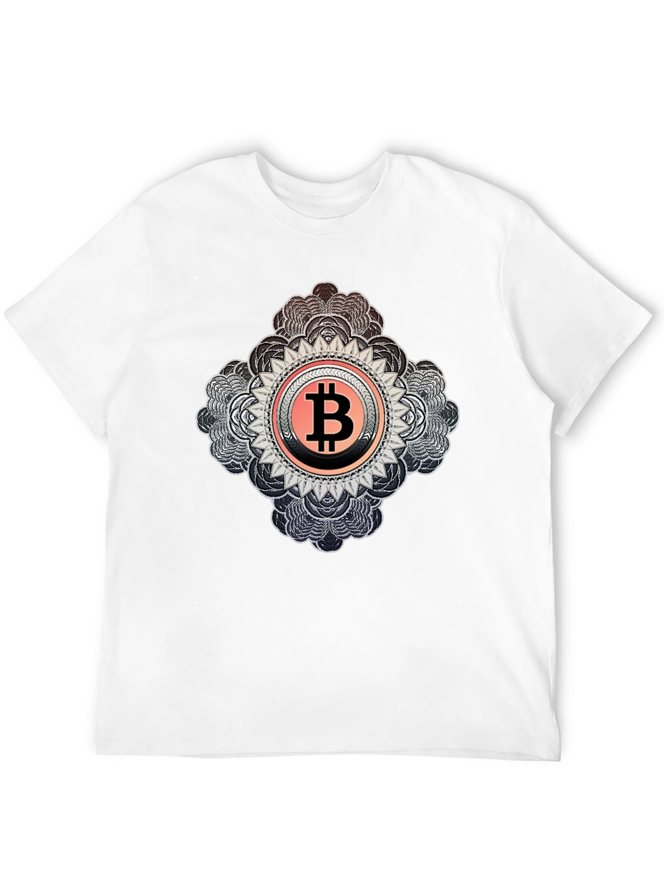 Bitcoin Mandala Graphic Black T-Shirt