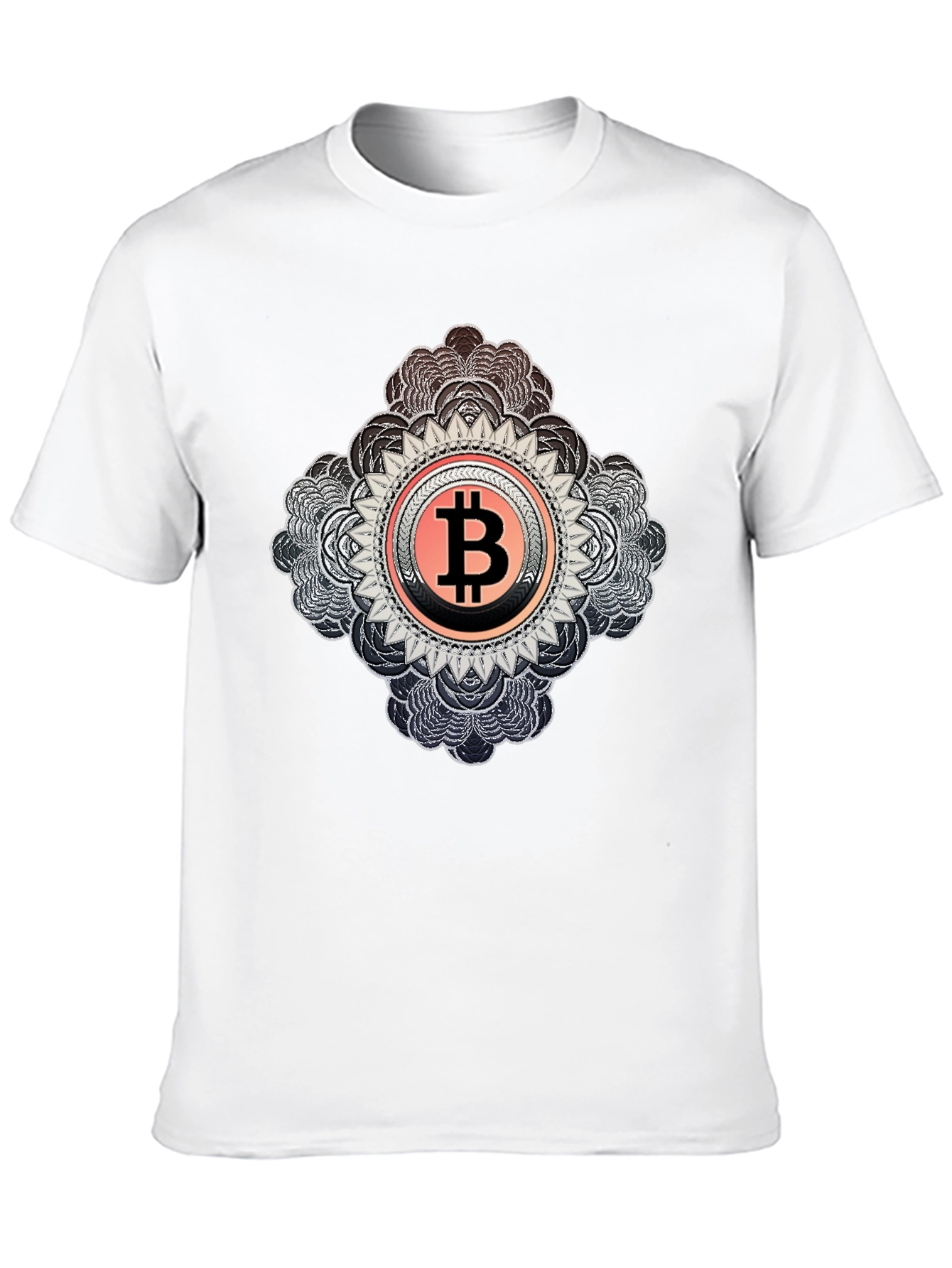 Bitcoin Mandala Graphic Black T-Shirt