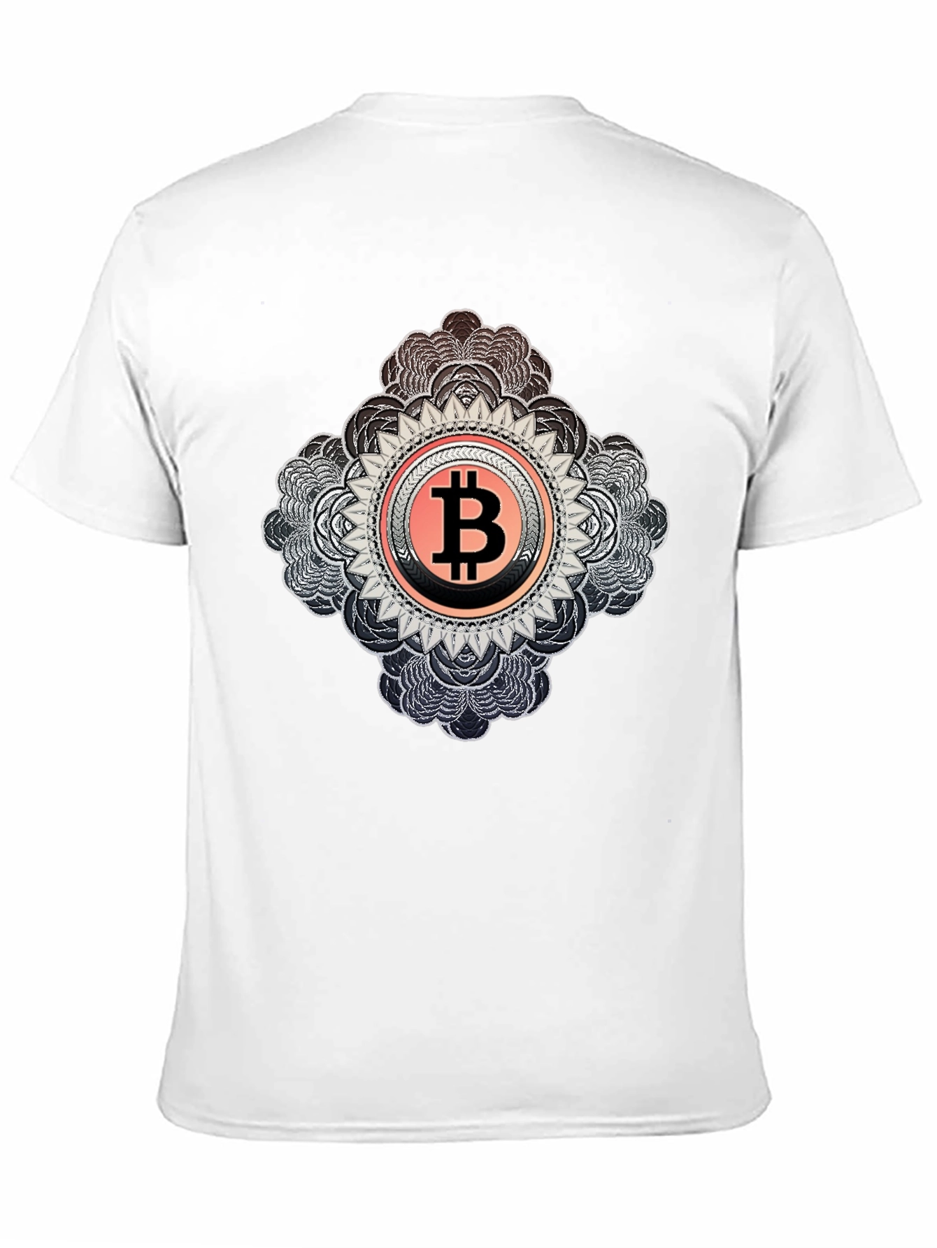 Bitcoin Mandala Graphic Black T-Shirt