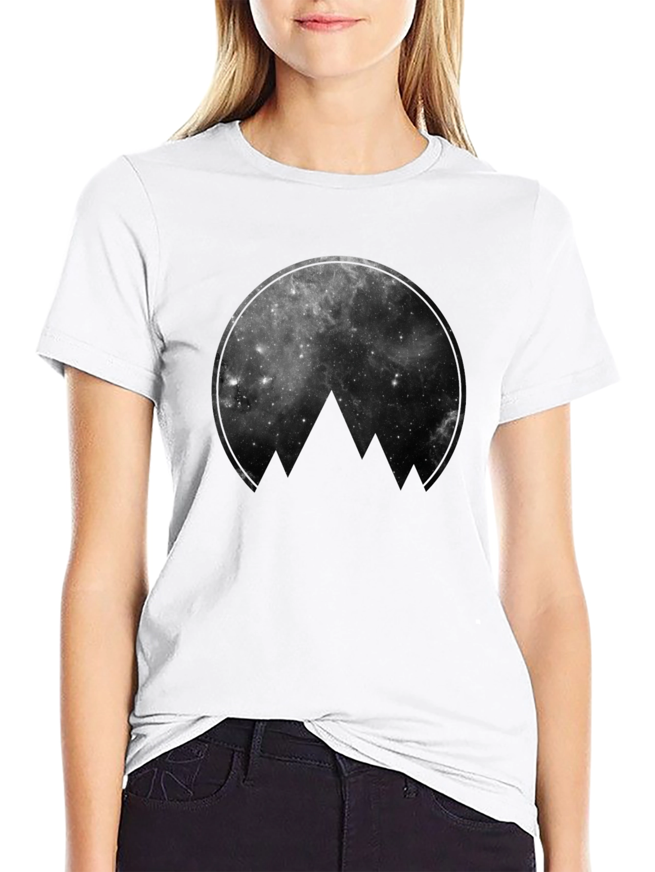 Cosmic Mountain Black Graphic Tee