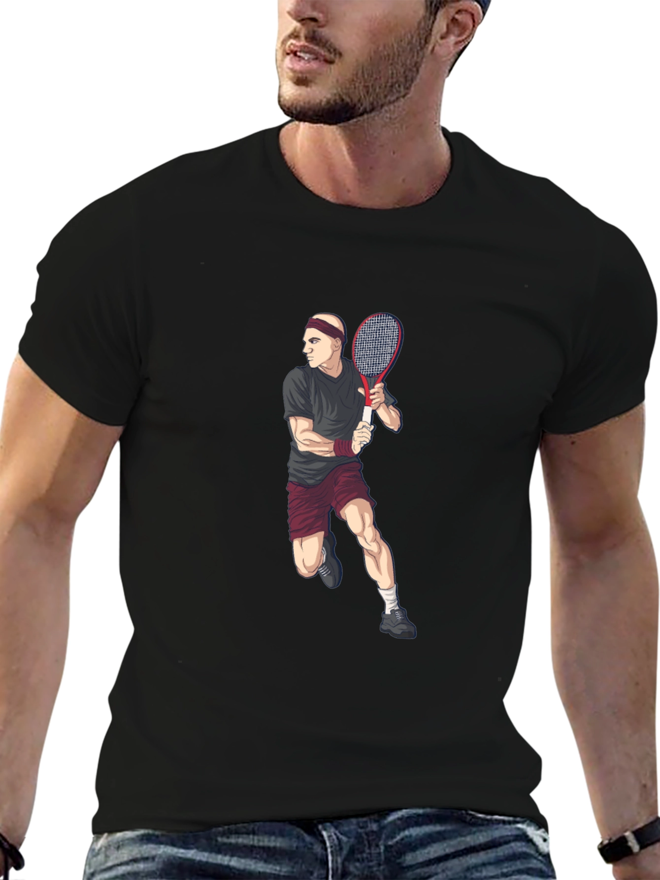 Tennis Player Graphic T-Shirt
