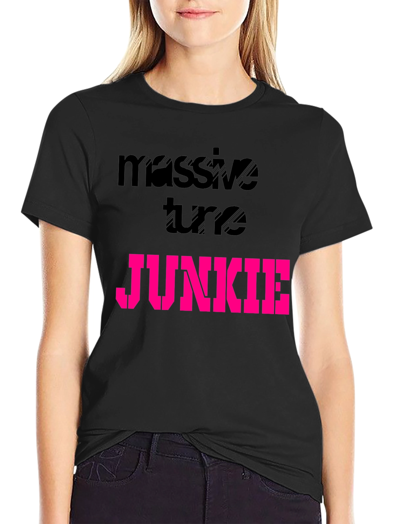 Massive Tune Junkie Black Graphic T-Shirt