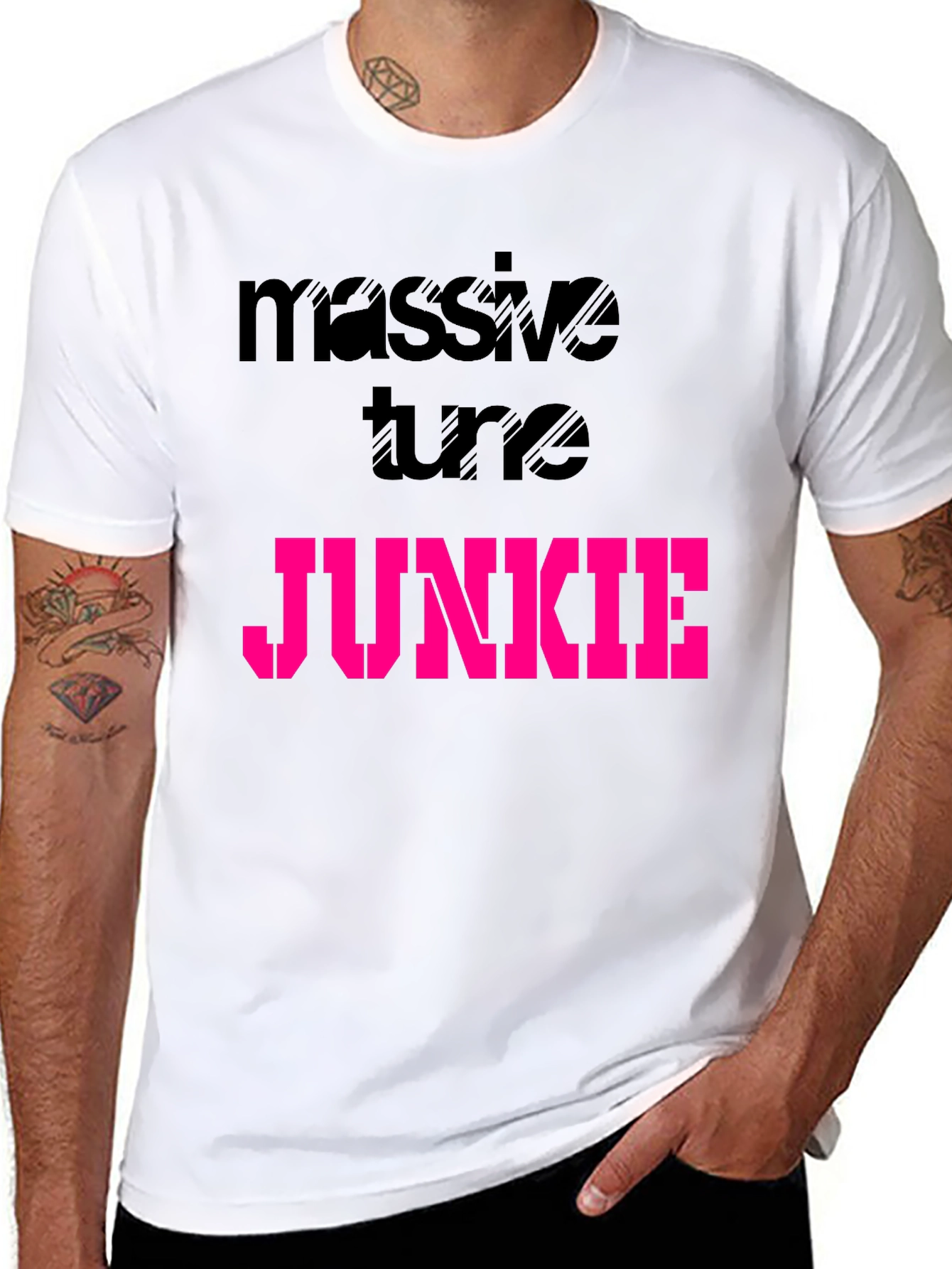 Massive Tune Junkie Black Graphic T-Shirt