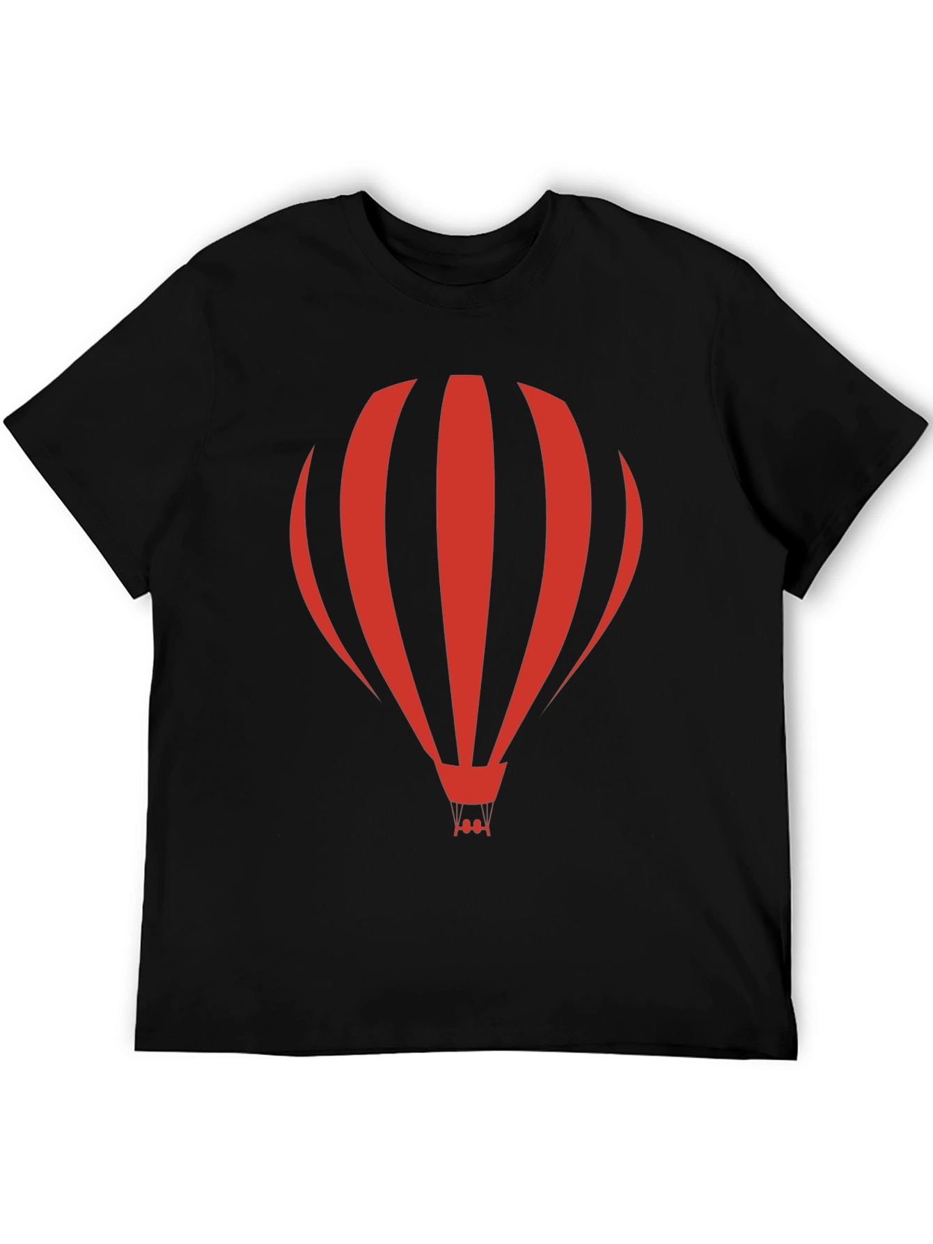 Red Hot Air Balloon Black T-Shirt