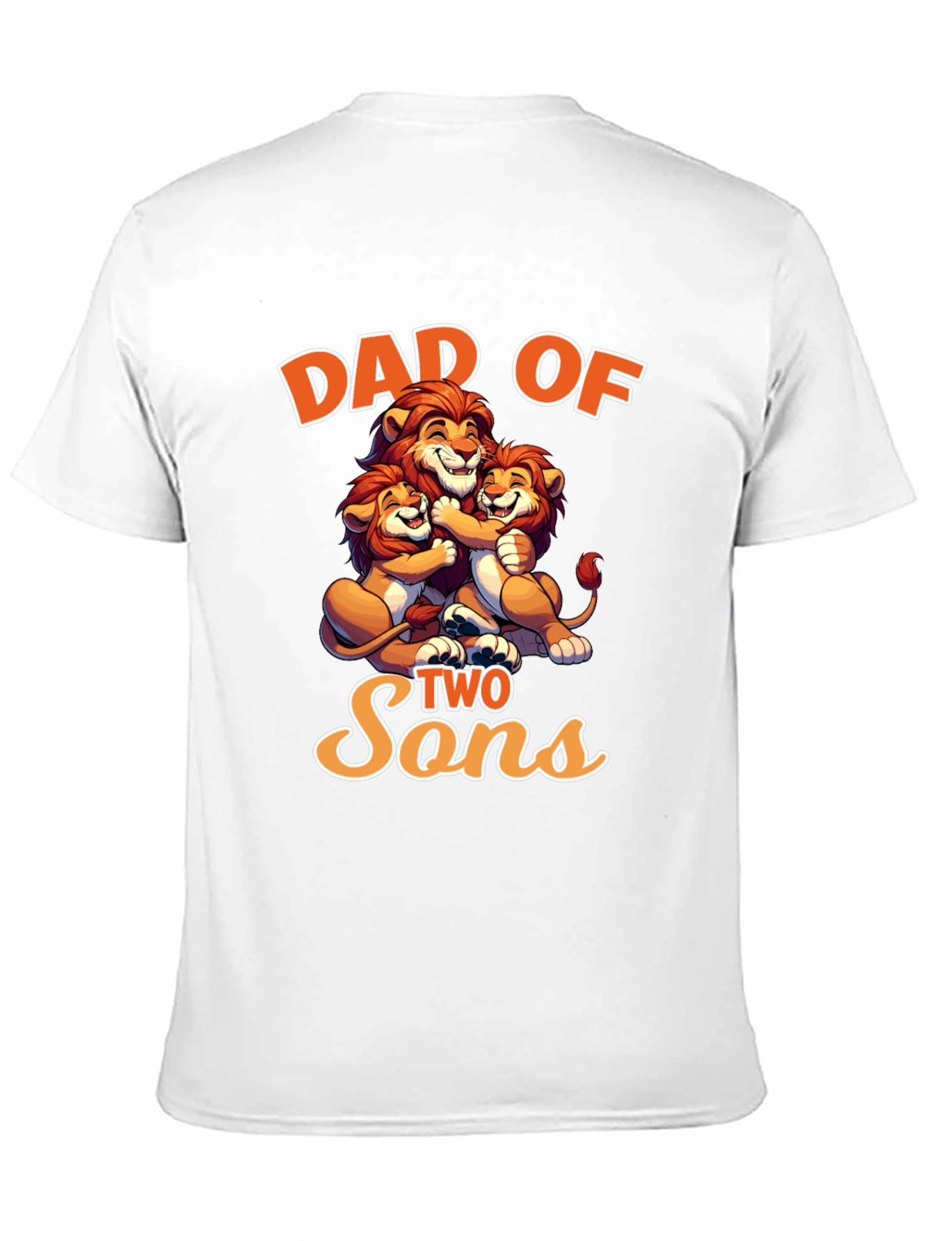 Dad of Two Sons Lion Graphic Tee