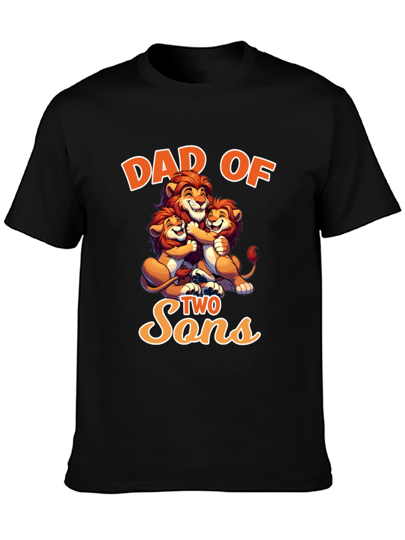 Dad of Two Sons Lion Graphic Tee